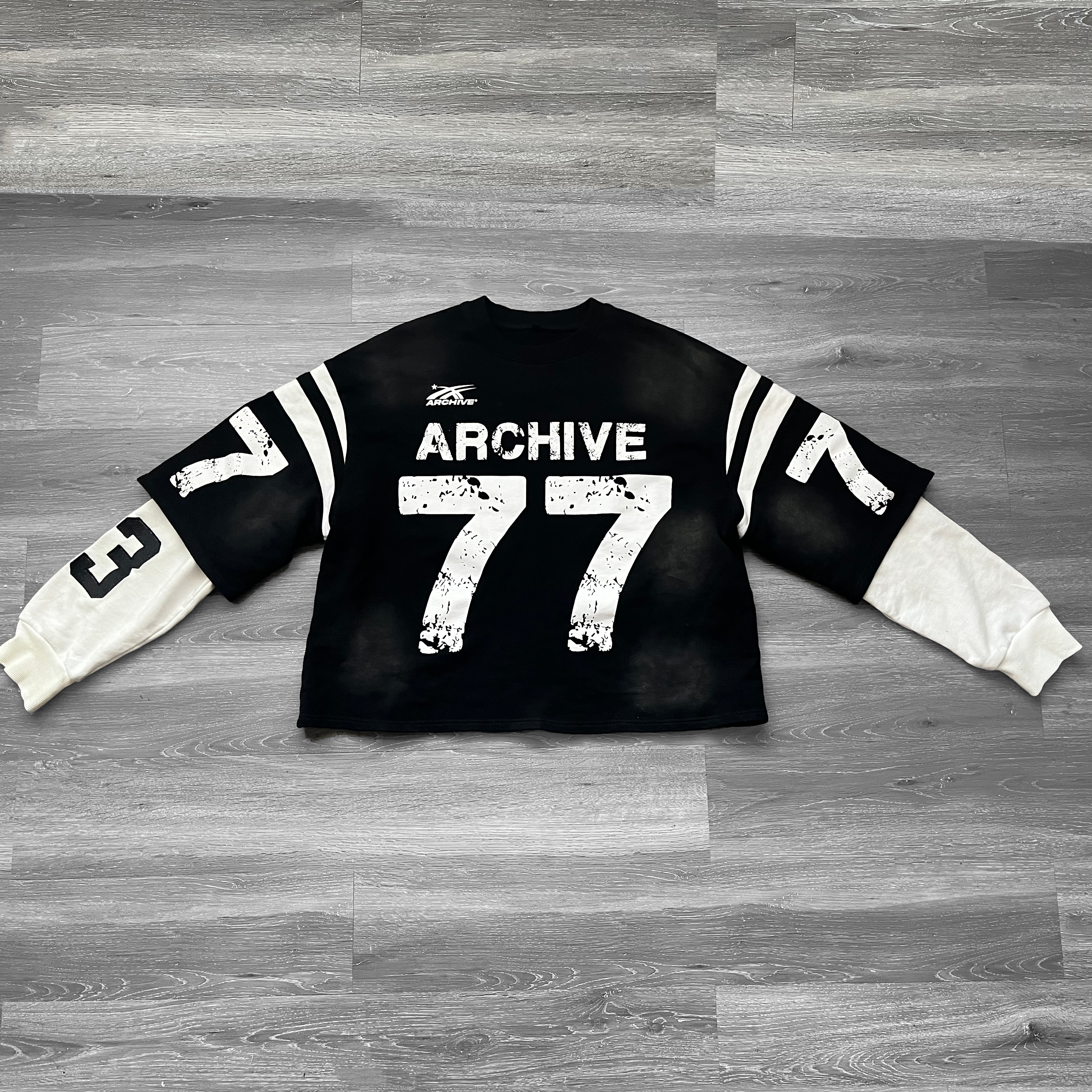 ARCHIVE #77 BLACK DOUBLE SLEEVED SHIRT