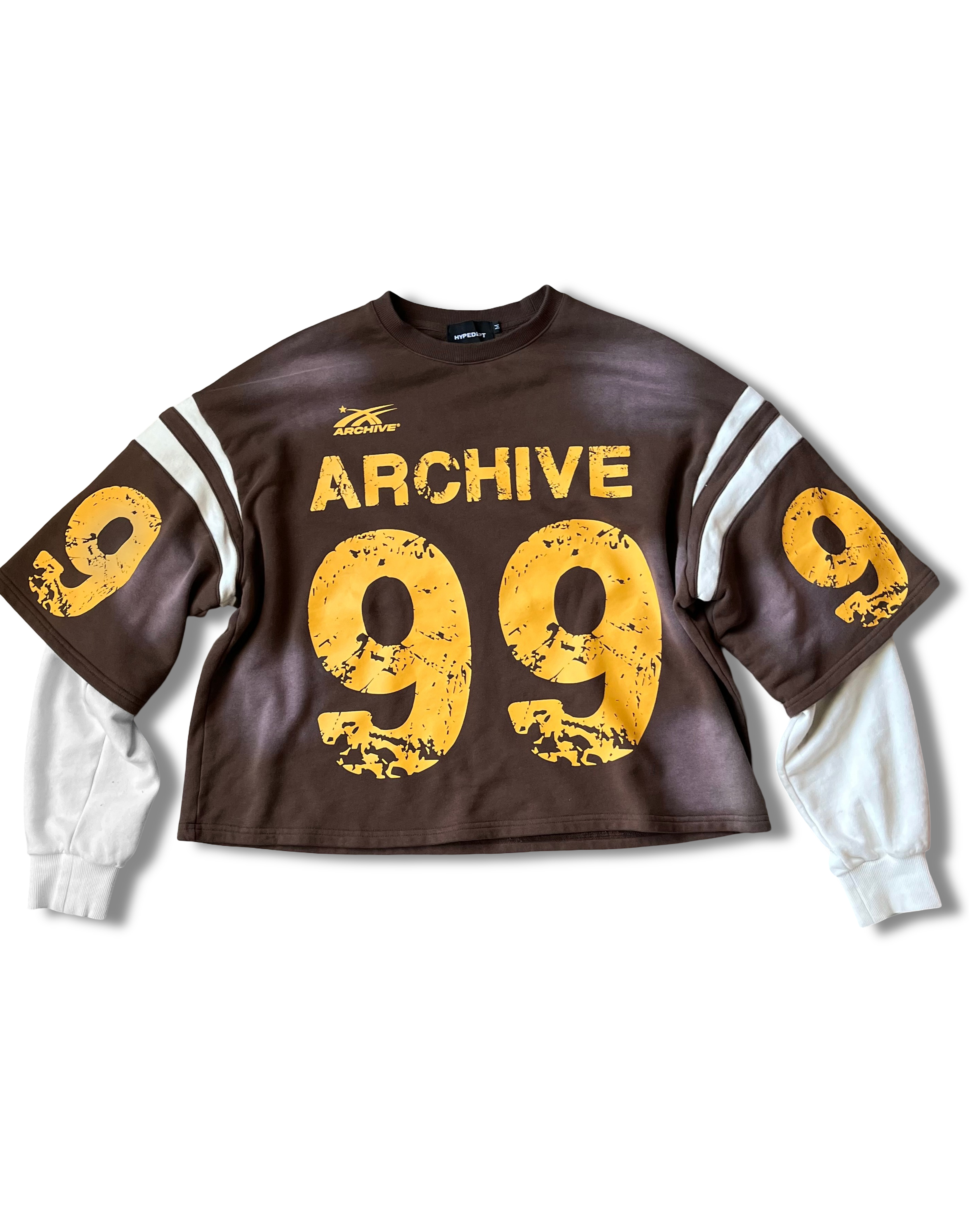 ARCHIVE #99 BROWN DOUBLE SLEEVED SHIRT