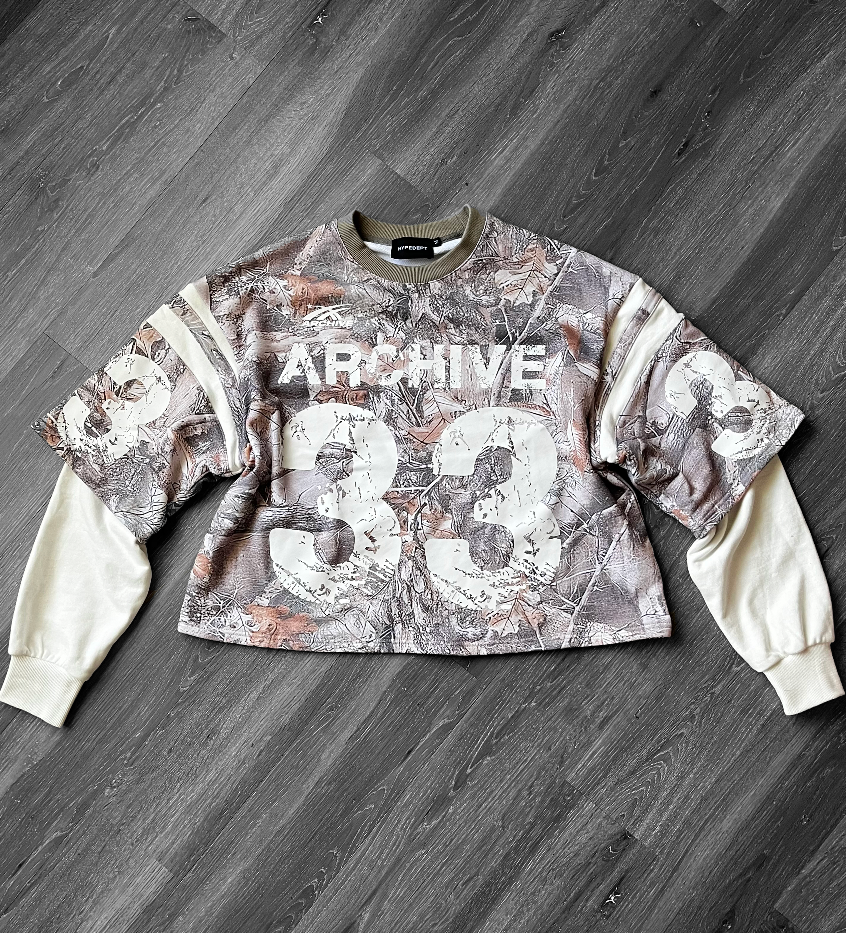 ARCHIVE #33 CAMO DOUBLE SLEEVED SHIRT