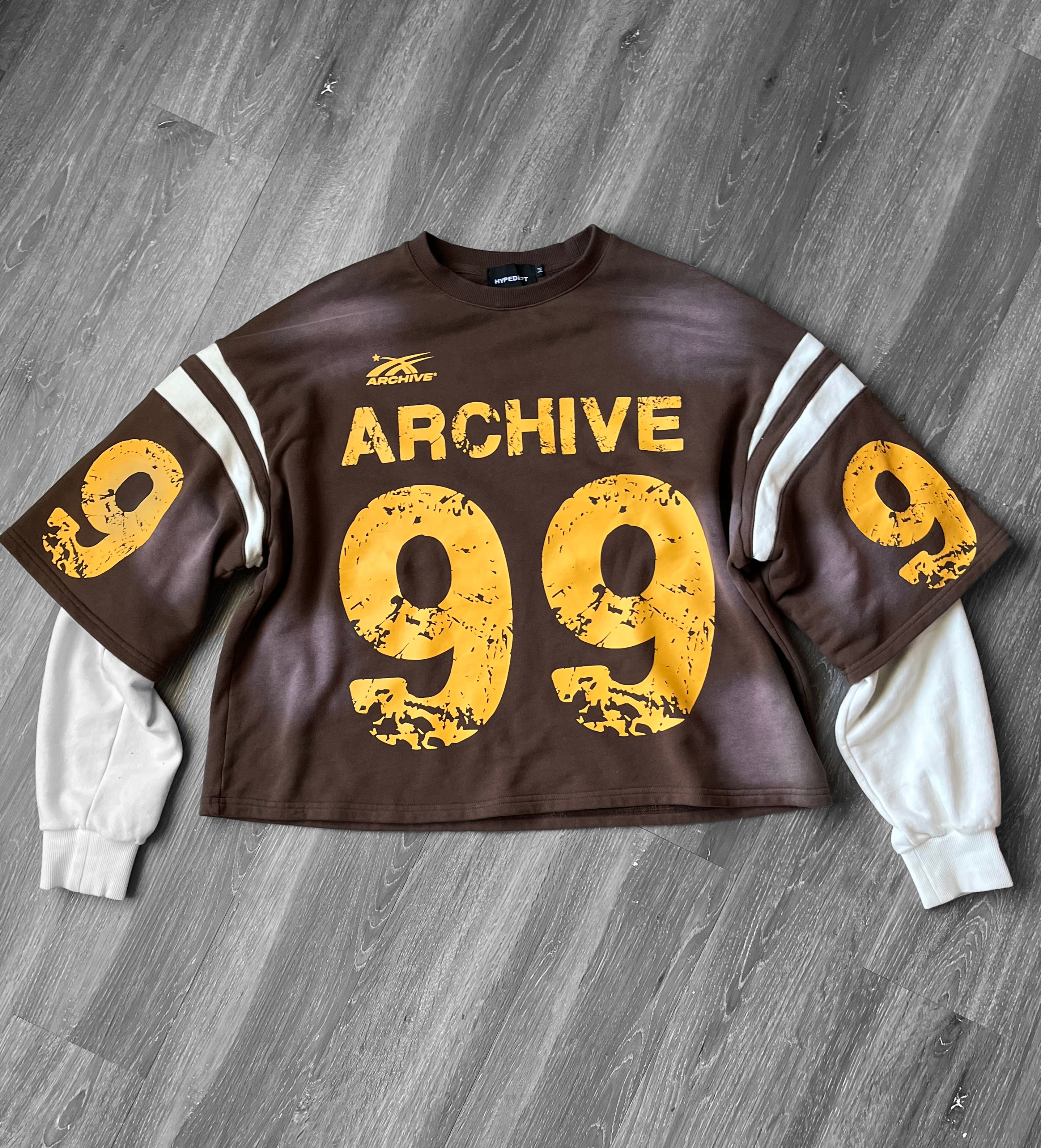 ARCHIVE #99 BROWN DOUBLE SLEEVED SHIRT