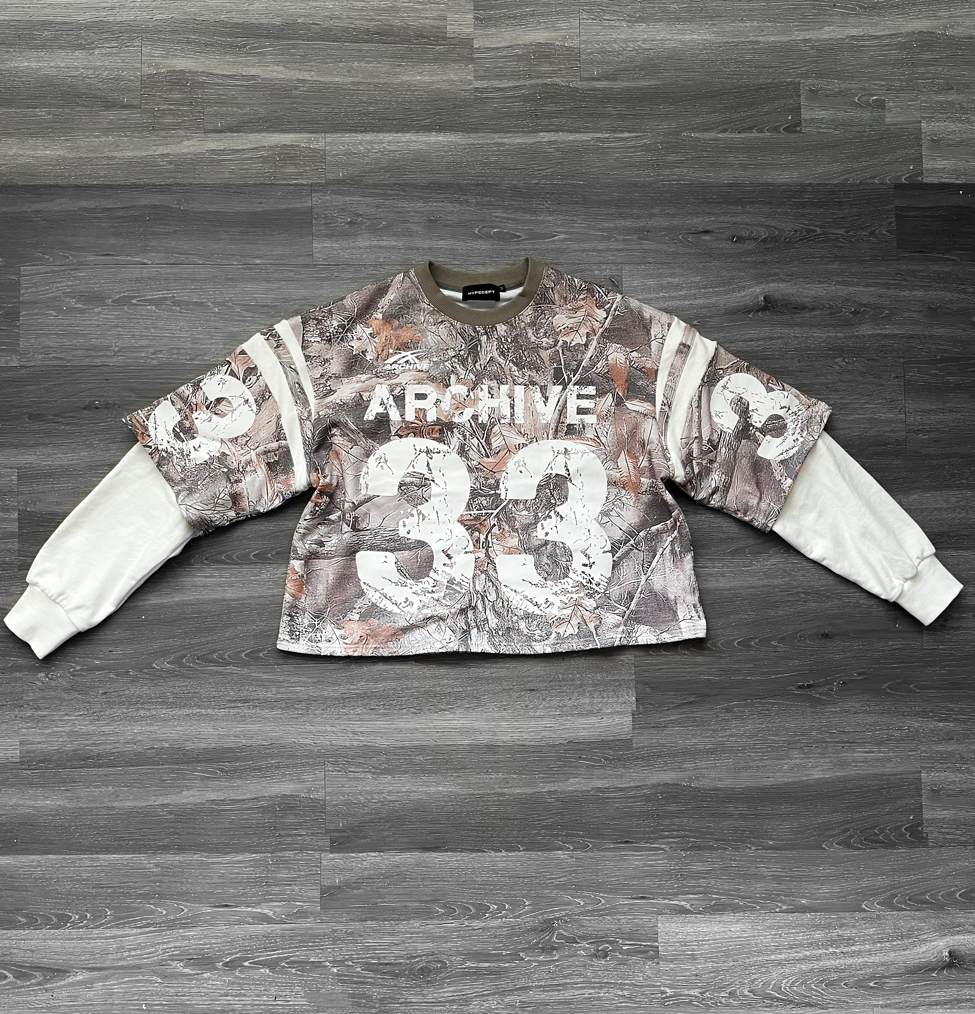 ARCHIVE #33 CAMO DOUBLE SLEEVED SHIRT