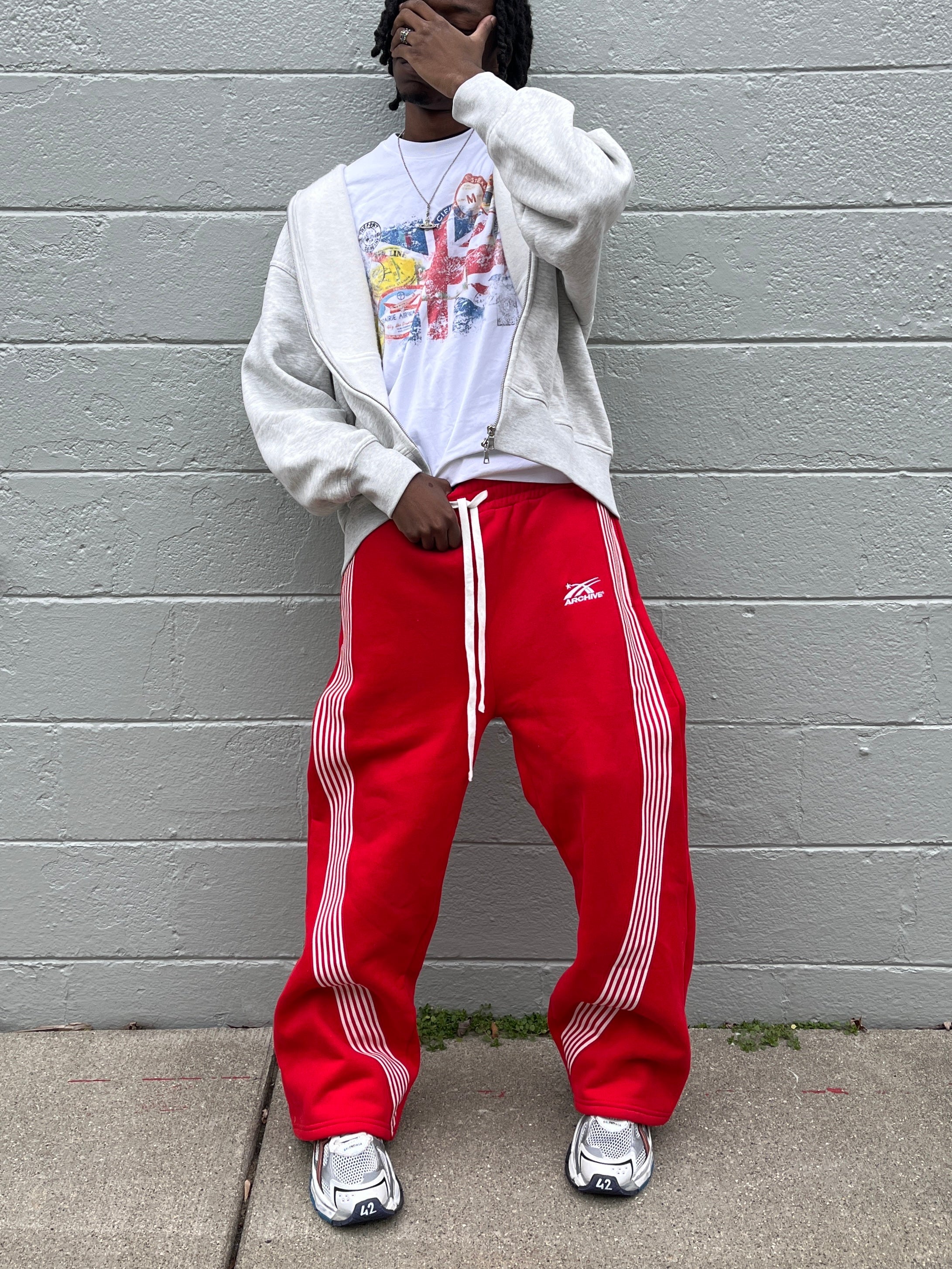 ARCHIVE ESSENTIAL WIDELEG SWEATPANTS RED