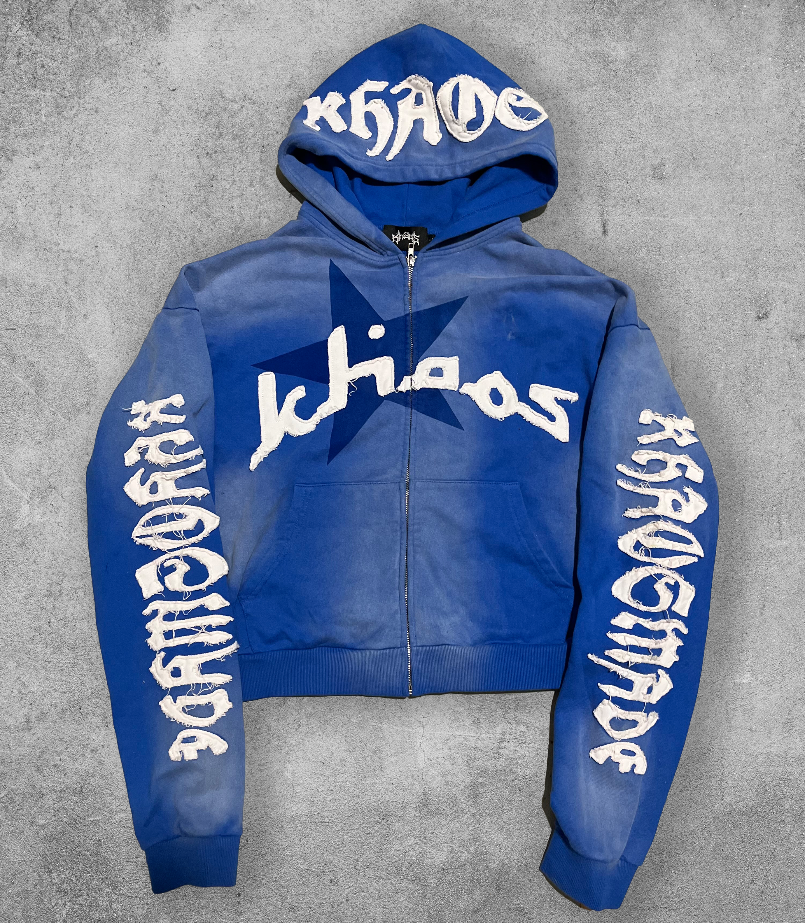 KHAÖS ZIP-UP HOODIE BLUE