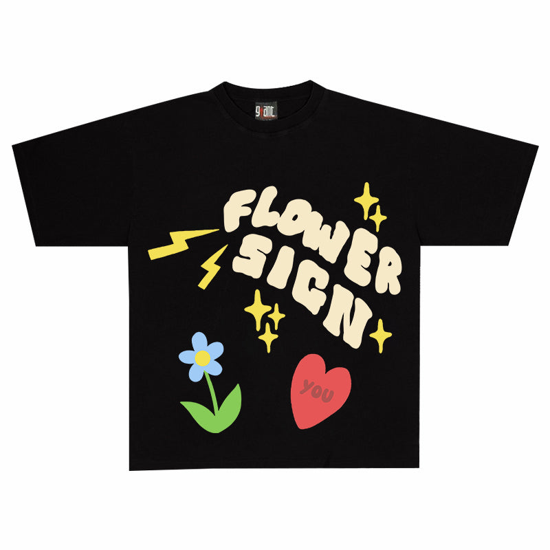 'FLOWER SIGN' GRAPHIC TEE