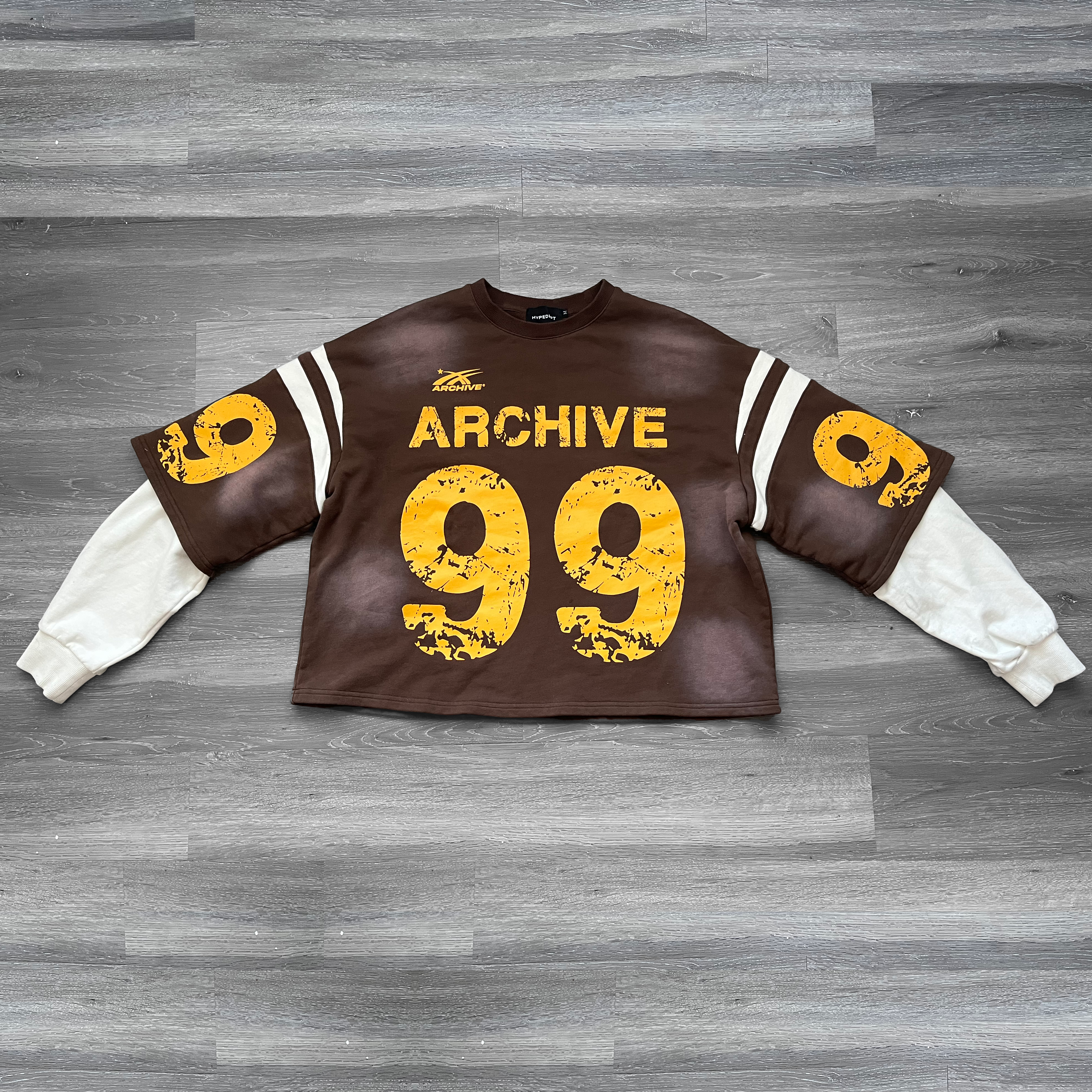 ARCHIVE #99 BROWN DOUBLE SLEEVED SHIRT