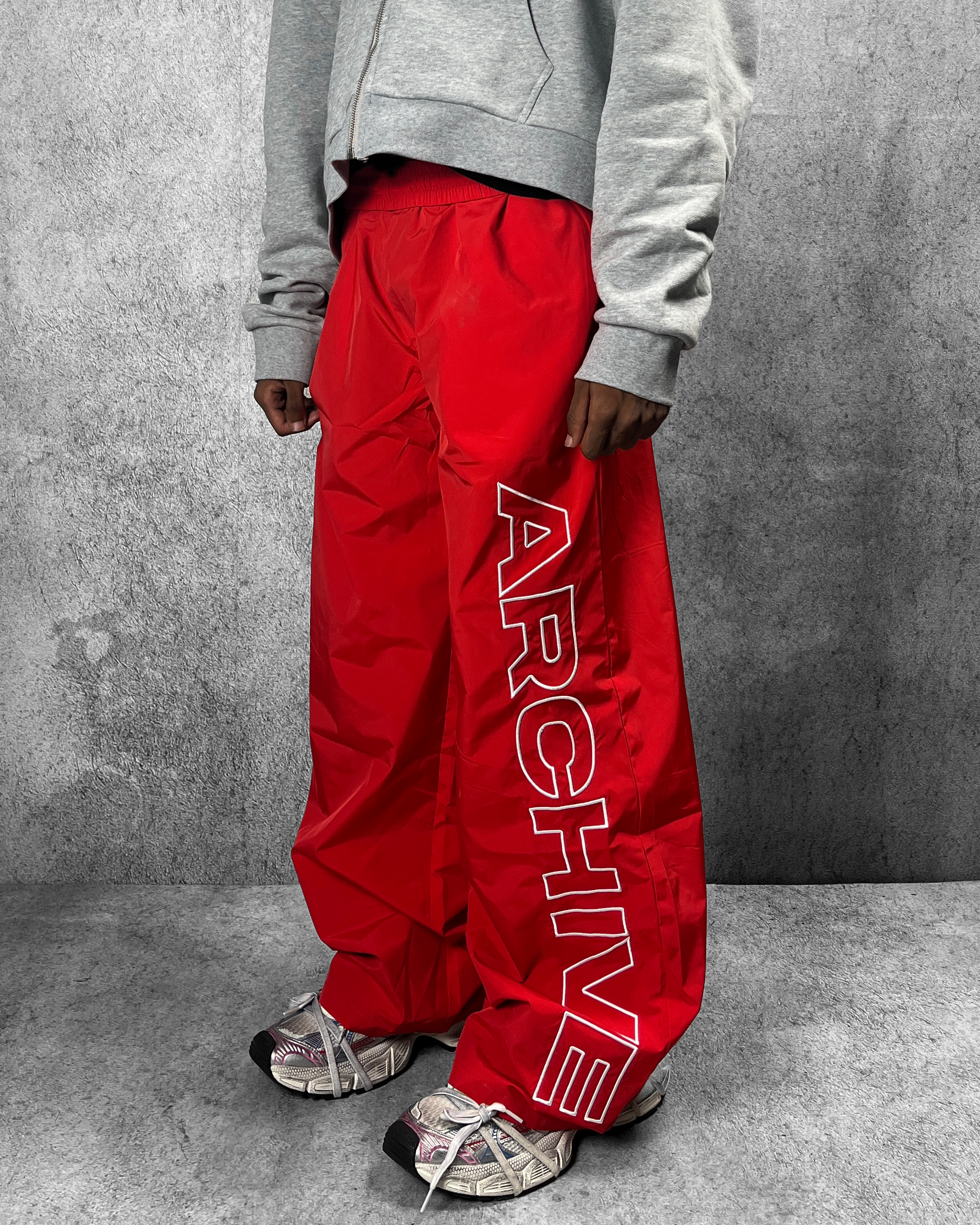 ARCHIVE 'STATEMENT' NYLON PANTS - RED
