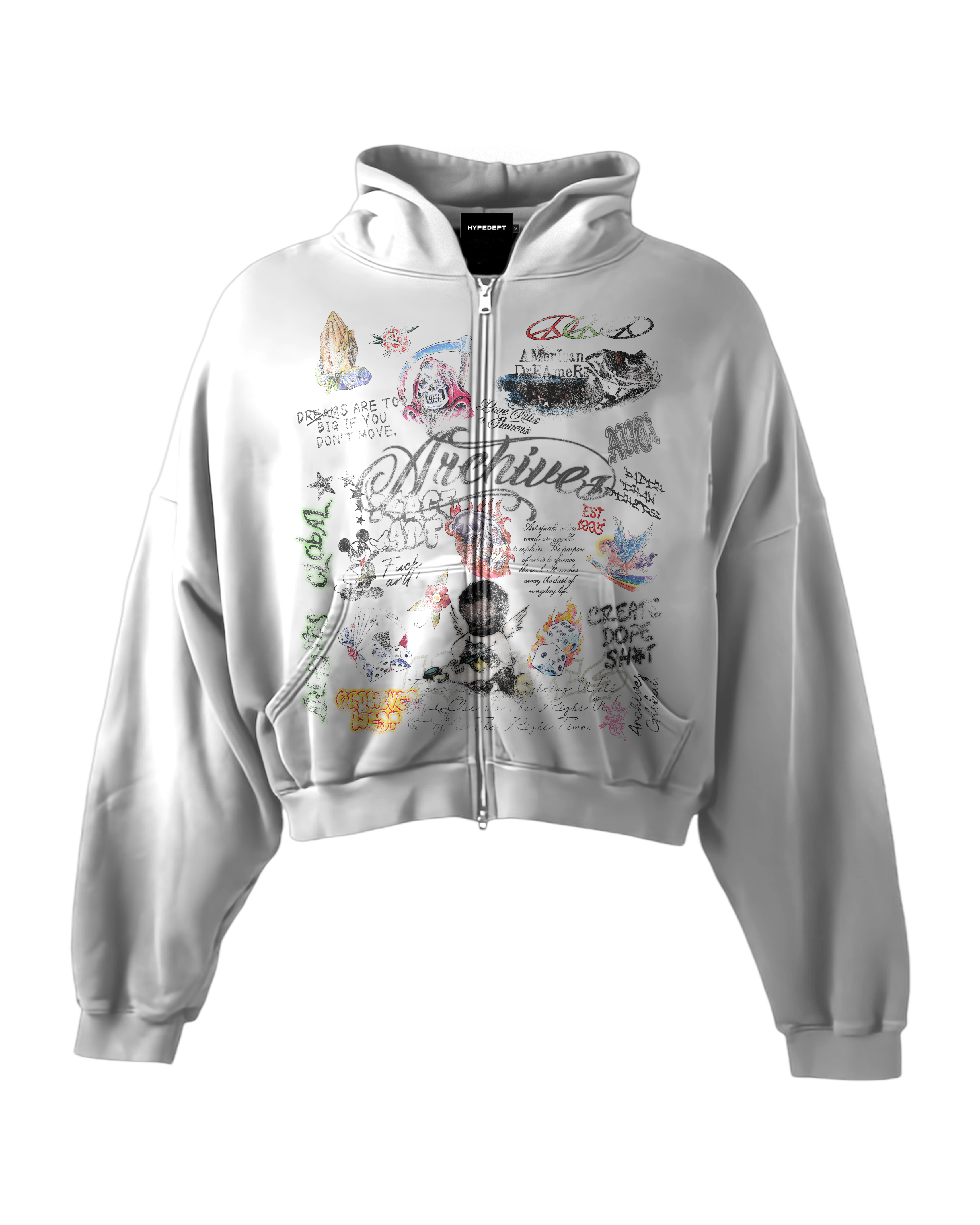 'GRAFFITI DREAMS' HEAVYWEIGHT BOXY ZIPUP HOODIE