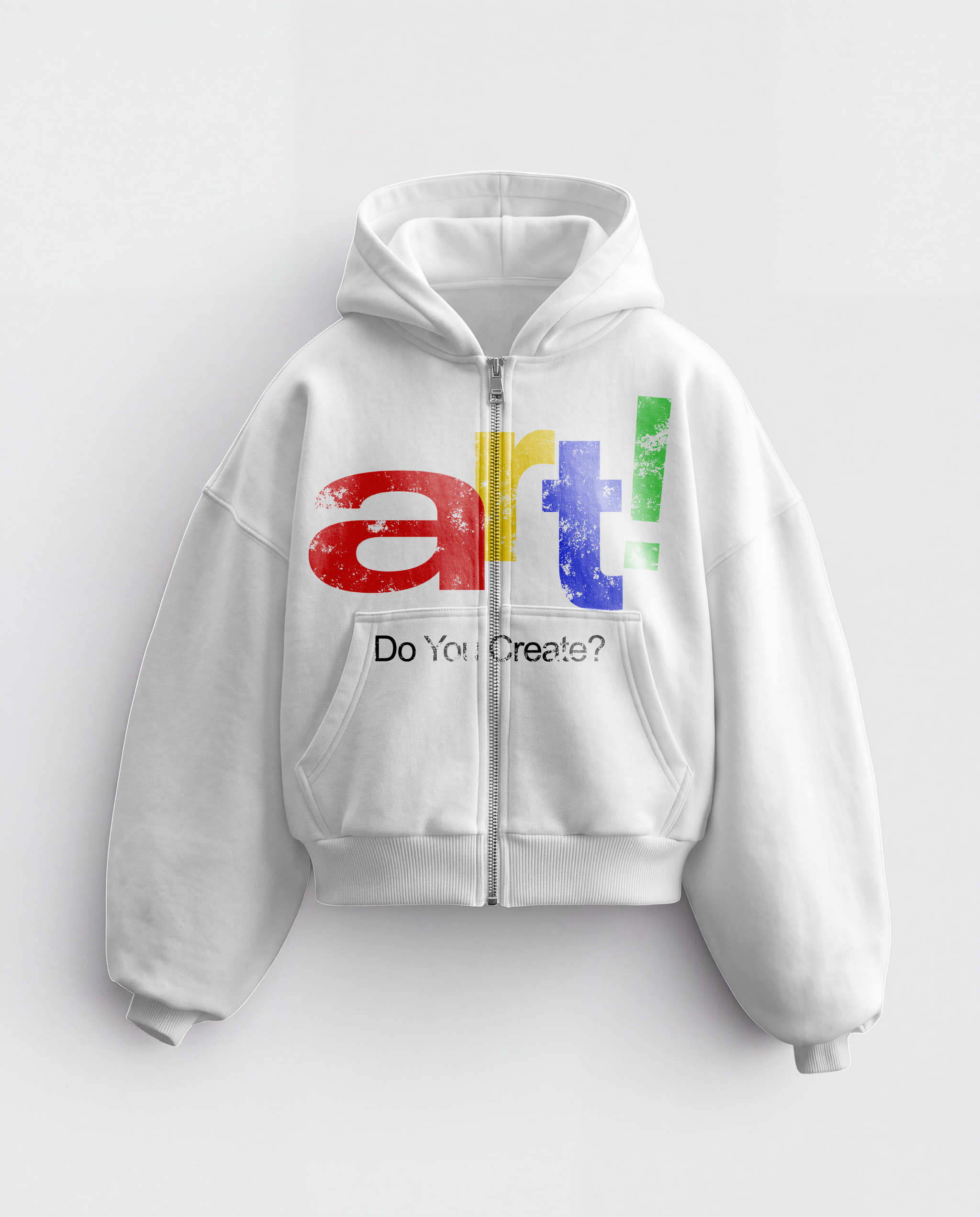 'DO YOU CREATE?' HEAVYWEIGHT BOXY ZIPUP HOODIE