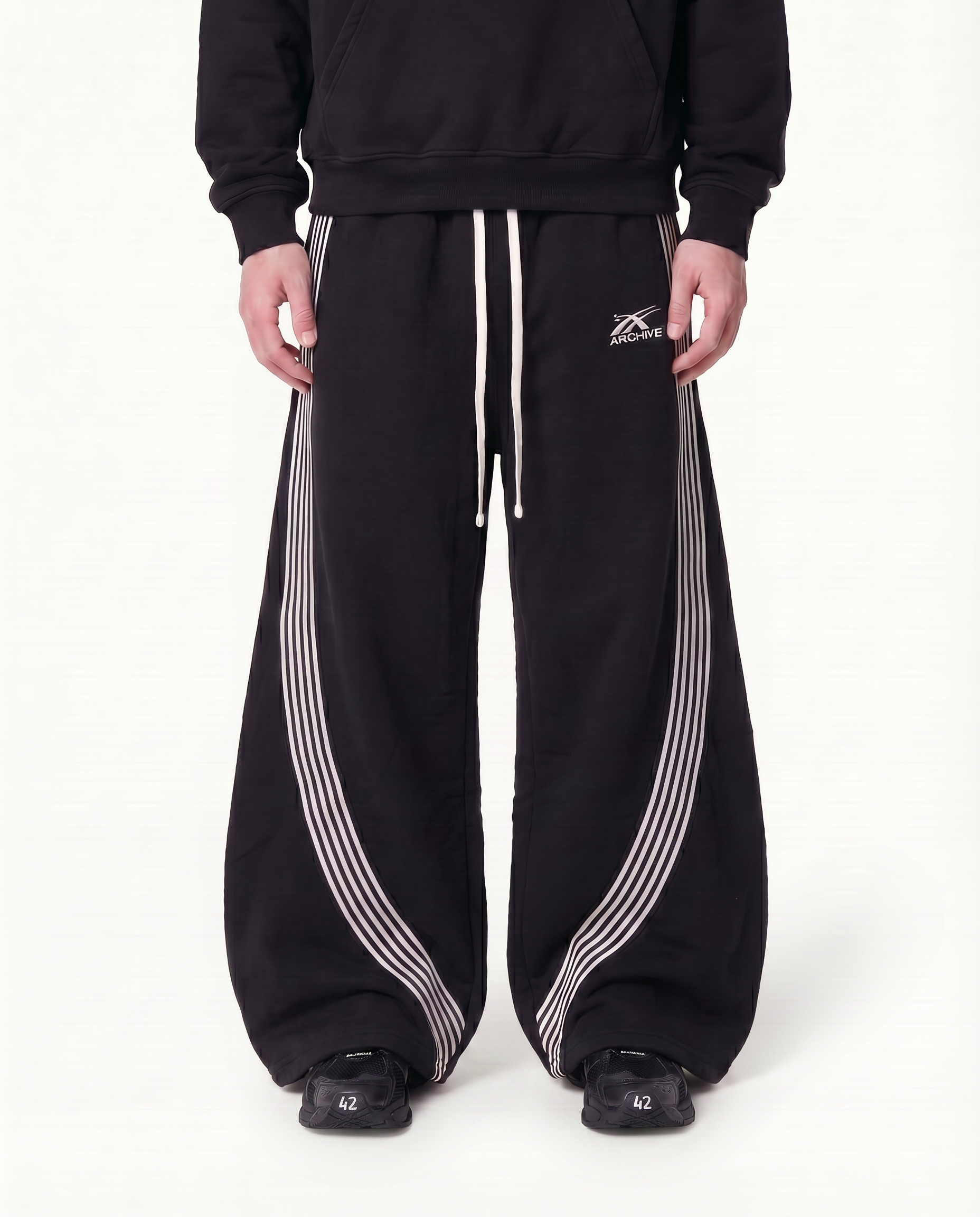 ARCHIVE ESSENTIAL WIDELEG SWEATPANTS BLACK