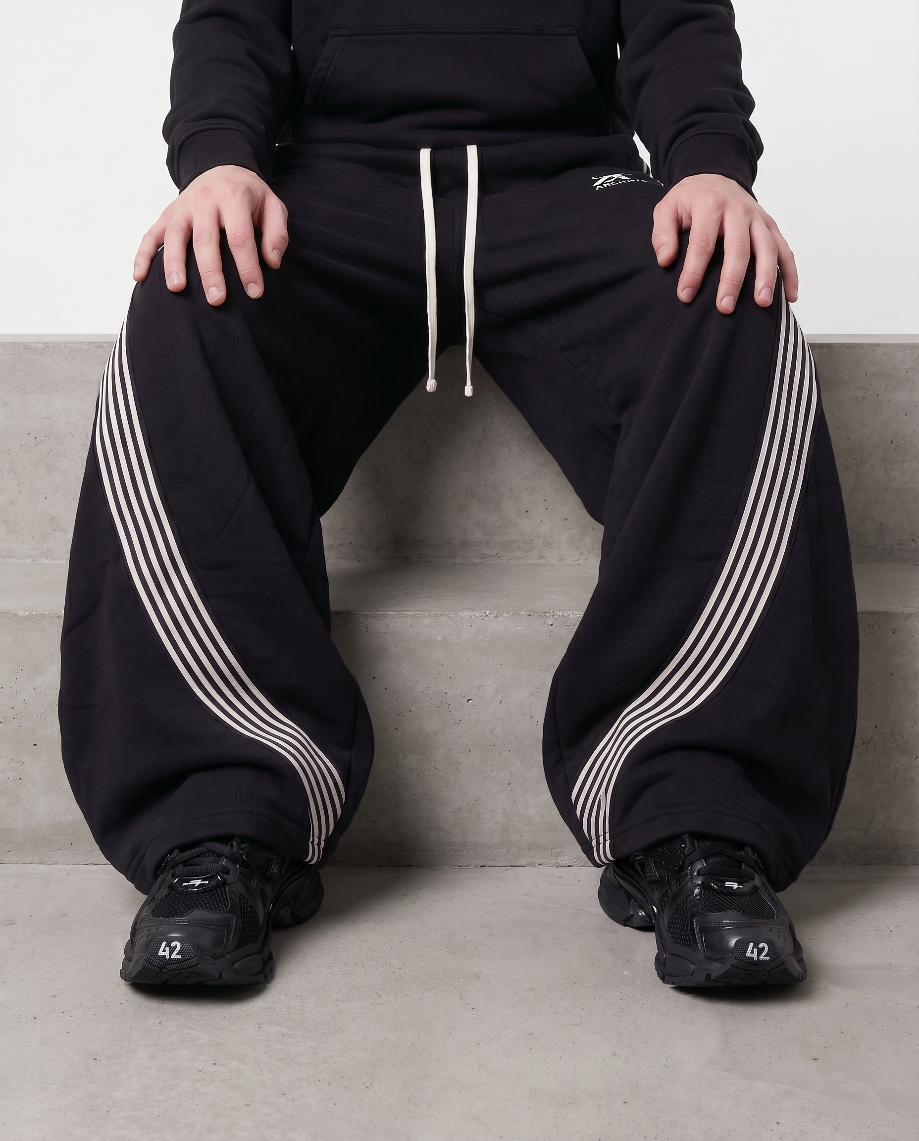 ARCHIVE ESSENTIAL WIDELEG SWEATPANTS BLACK