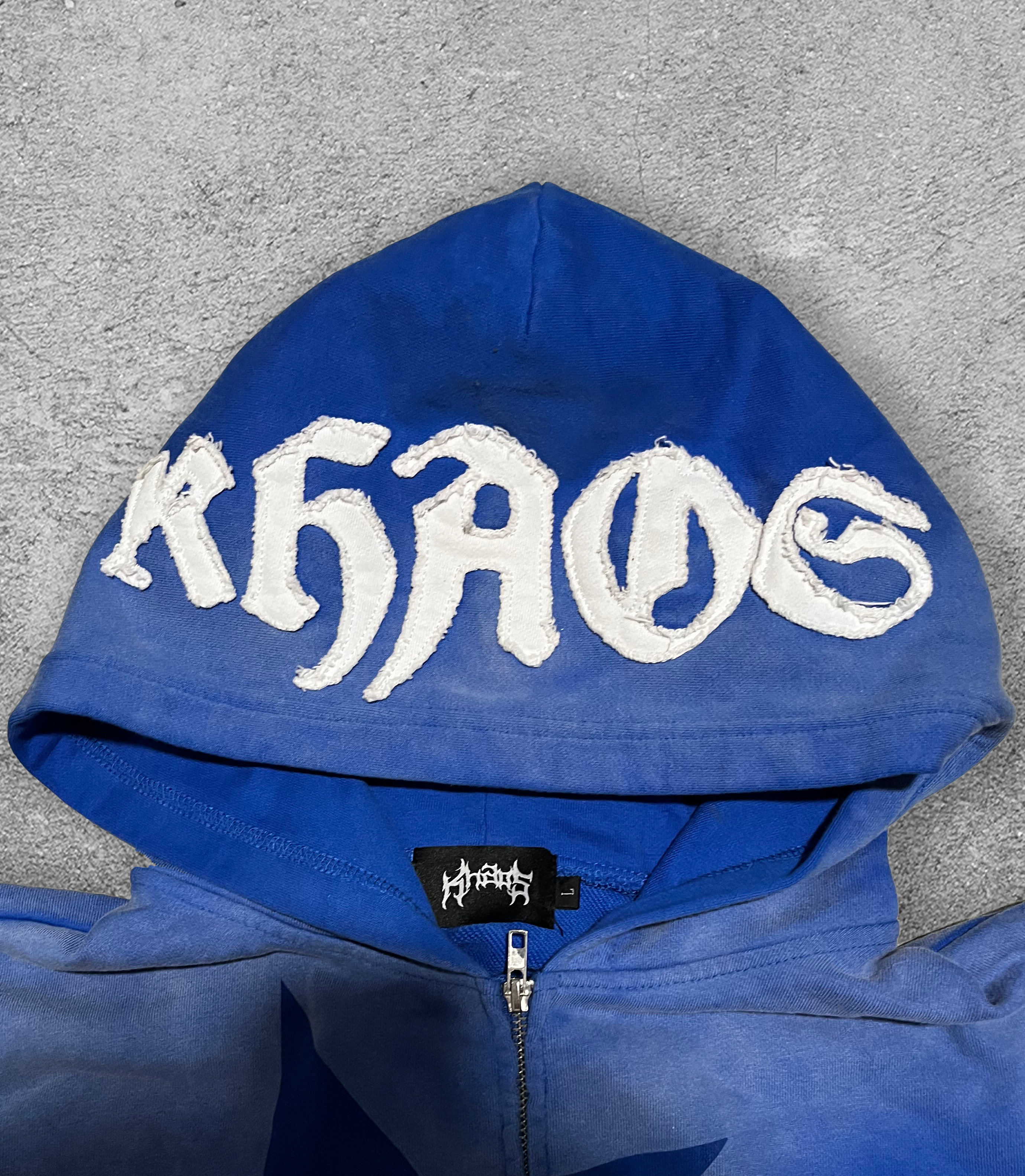 KHAÖS ZIP-UP HOODIE BLUE