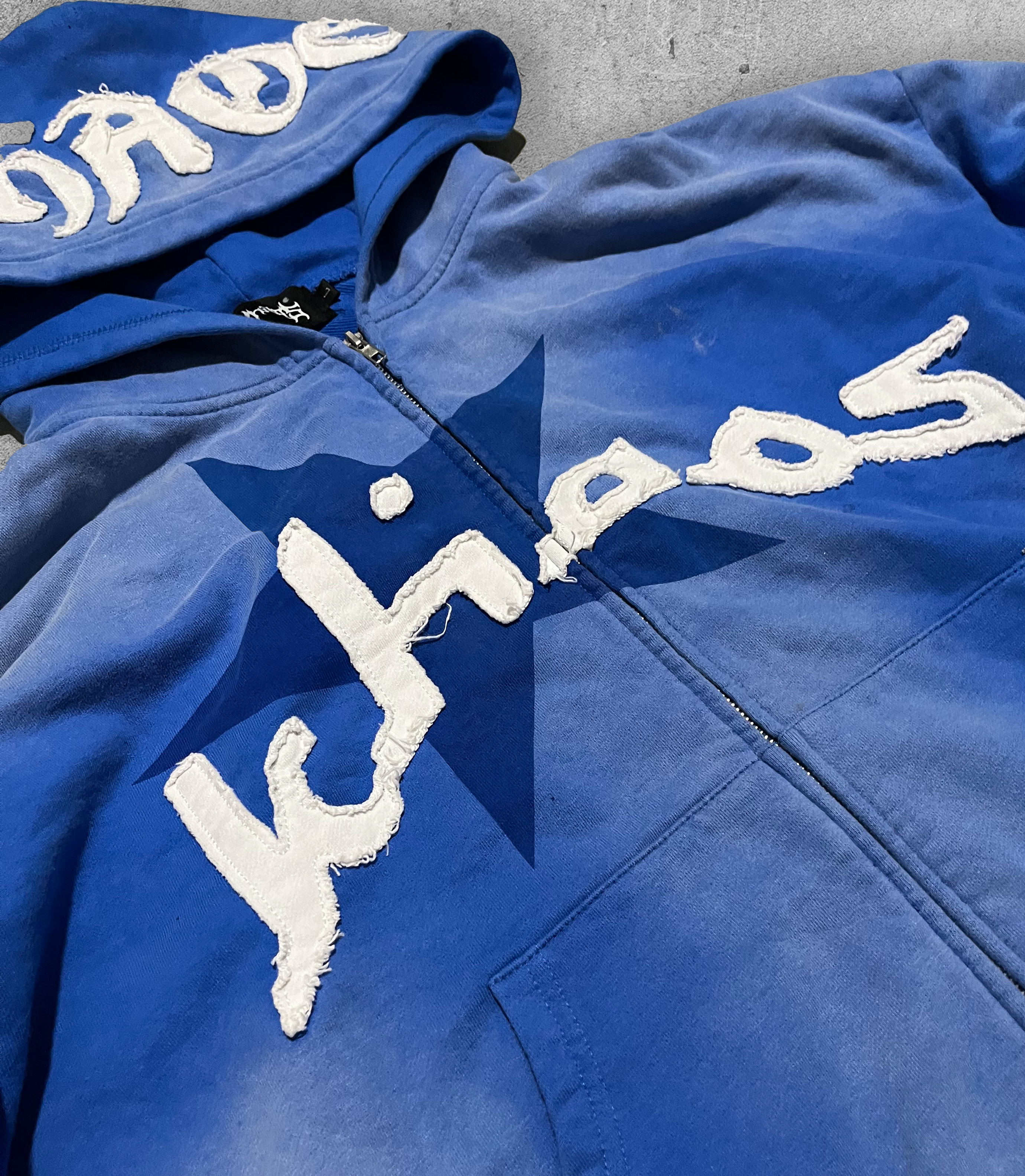 KHAÖS ZIP-UP HOODIE BLUE