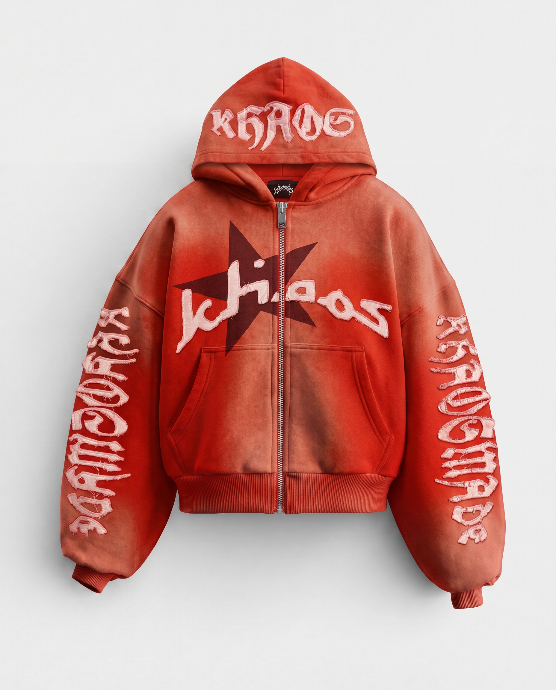 KHAÖS ZIP-UP HOODIE RED