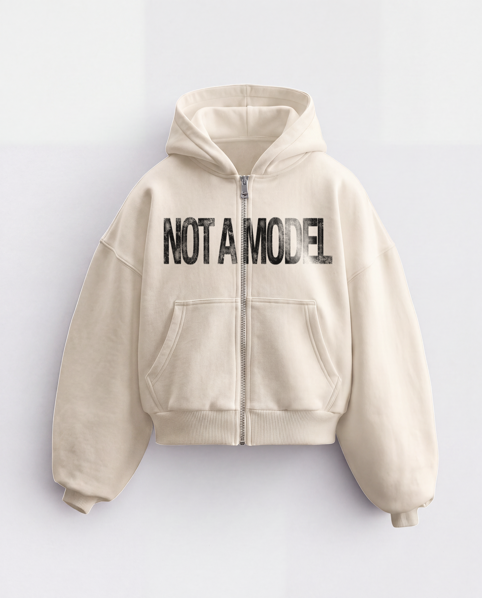 'NOT A MODEL' HEAVYWEIGHT BOXY ZIPUP HOODIE