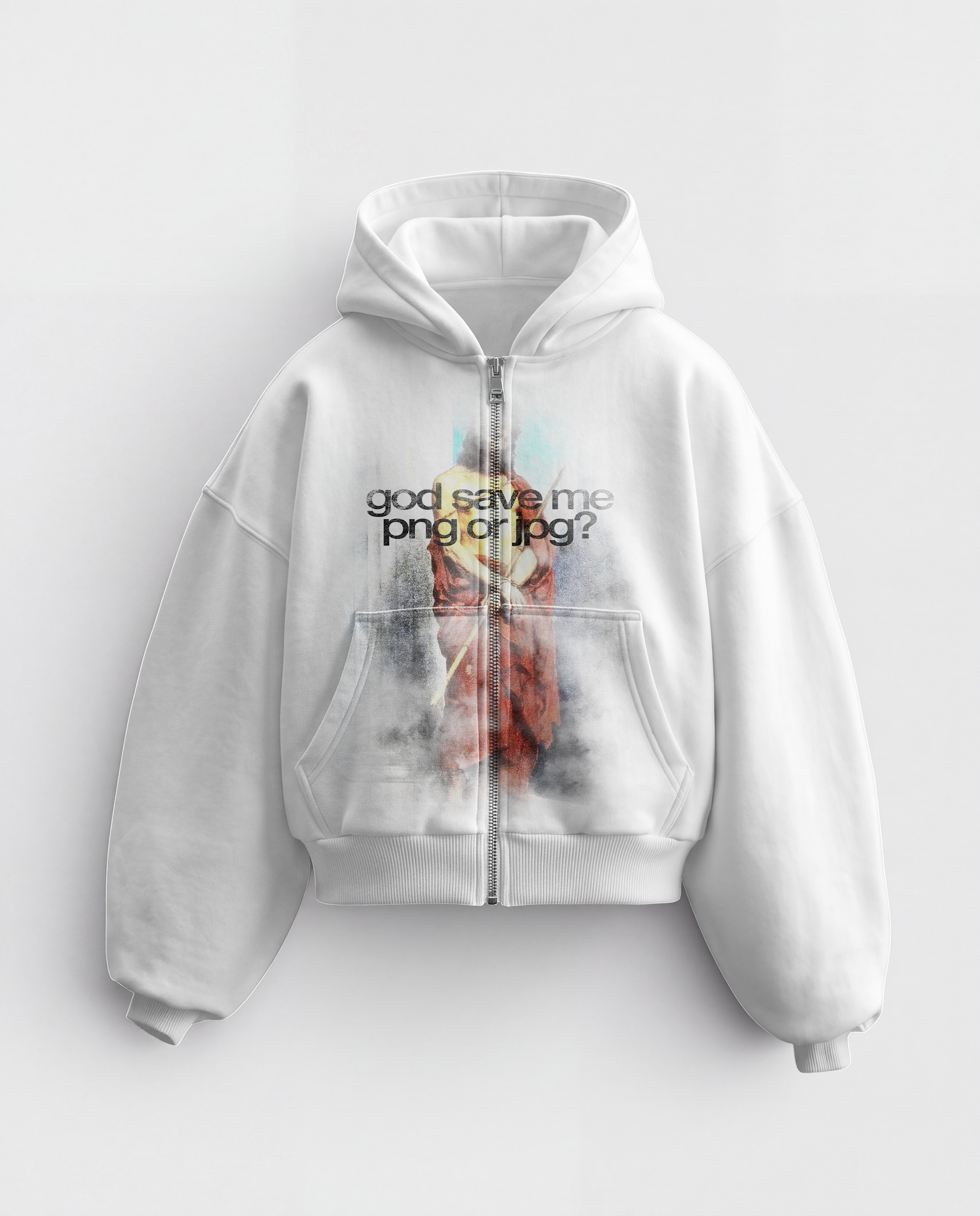 'SAVE ME' HEAVYWEIGHT BOXY ZIPUP HOODIE