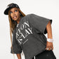 "ART ON DISPLAY" RHINESTONE DISTRESSTED TEE