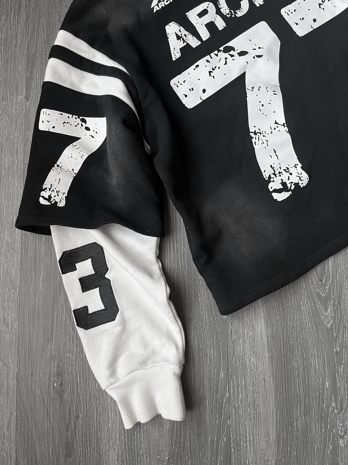 ARCHIVE #77 BLACK DOUBLE SLEEVED SHIRT