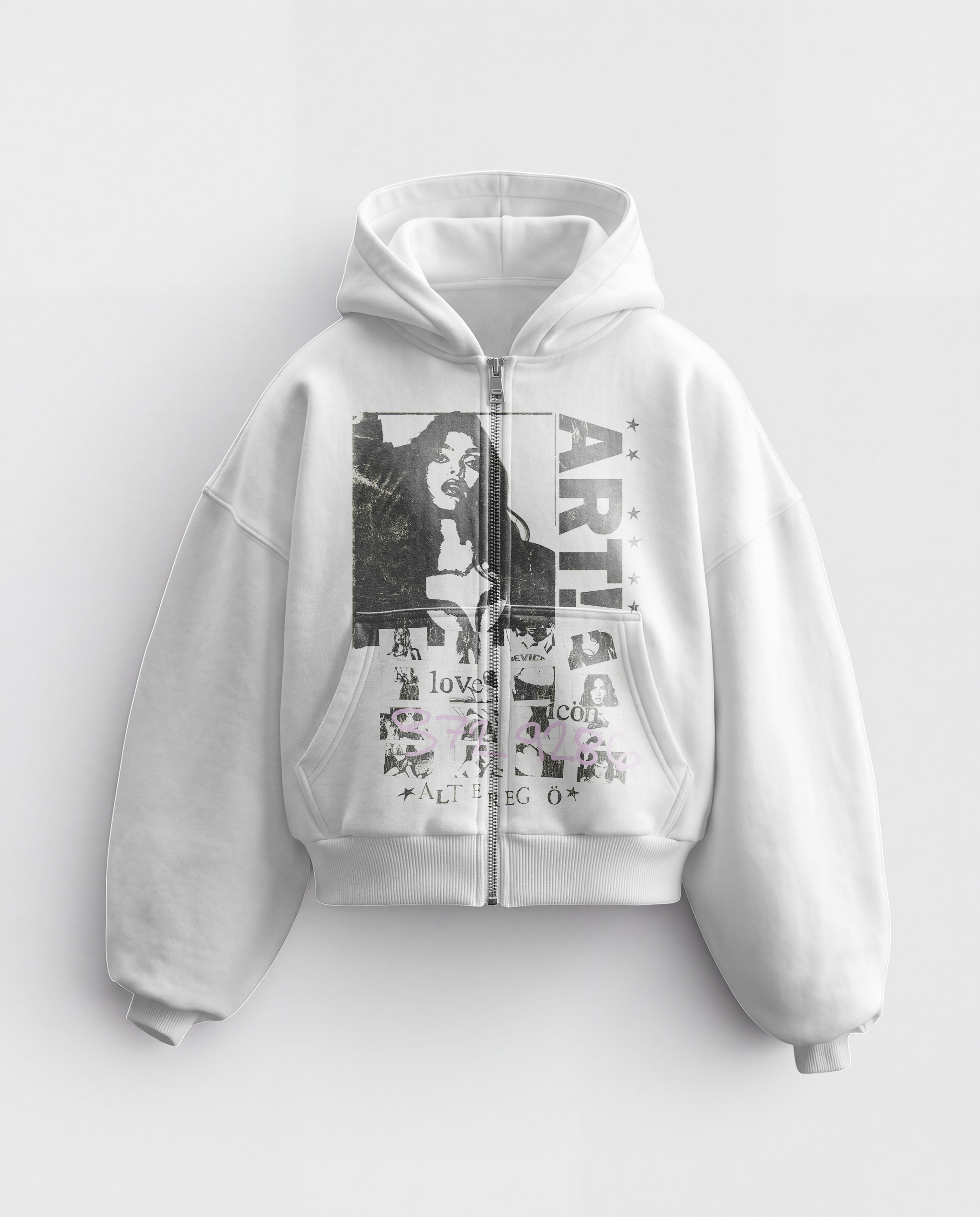 'ART!' HEAVYWEIGHT BOXY ZIPUP HOODIE