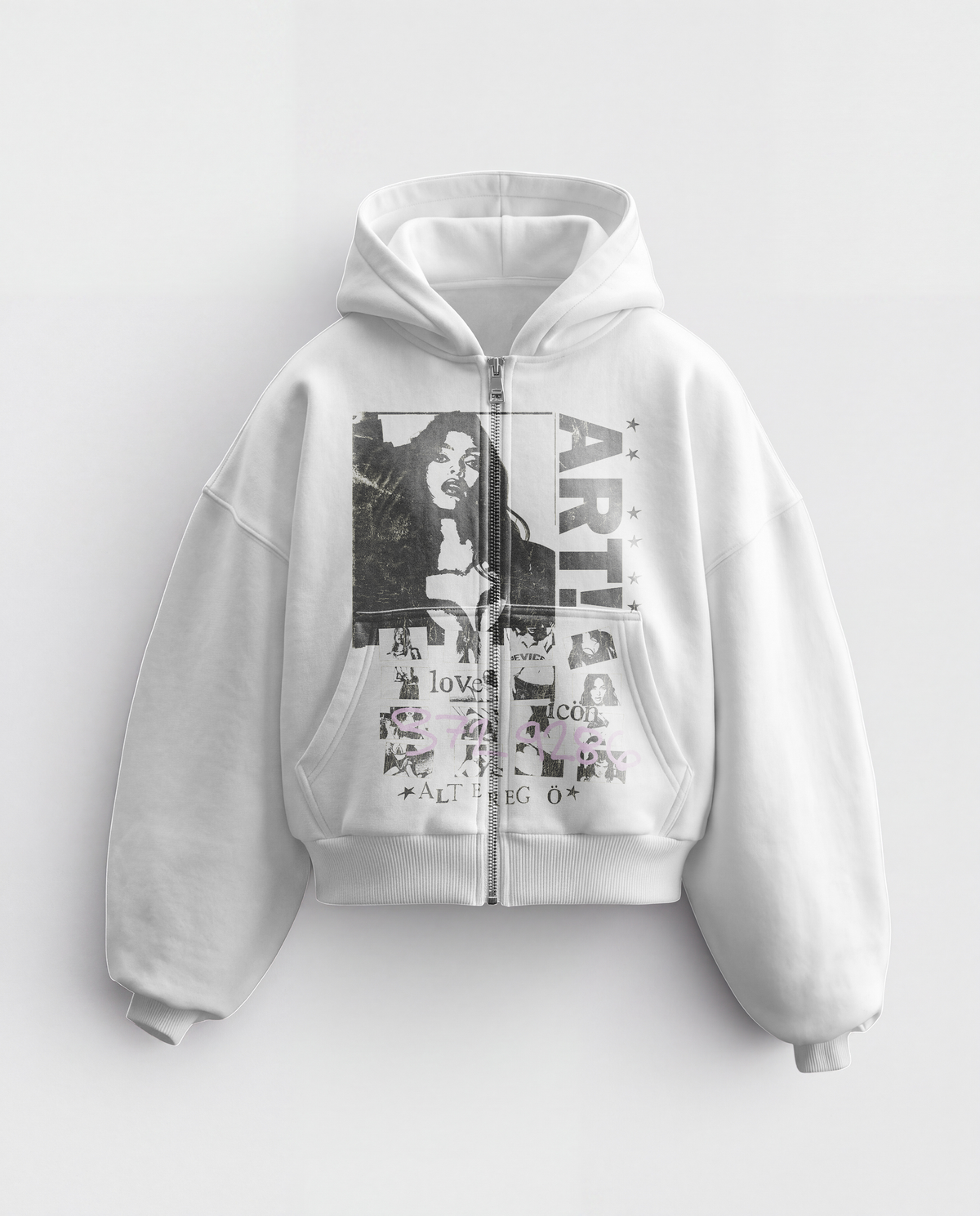 'ART!' HEAVYWEIGHT BOXY ZIPUP HOODIE