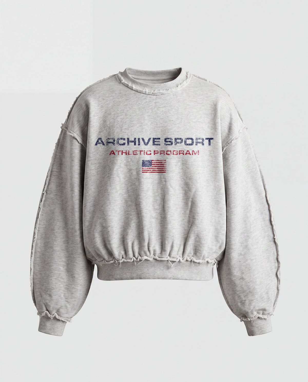 'ARCHIVE SPORT USA' DISTRESSTED CREWNECK SWEATSHIRT