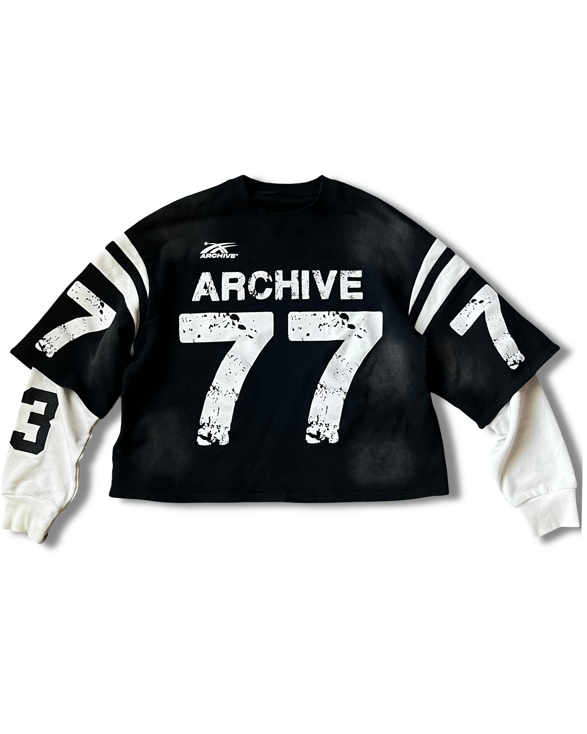 ARCHIVE #77 BLACK DOUBLE SLEEVED SHIRT