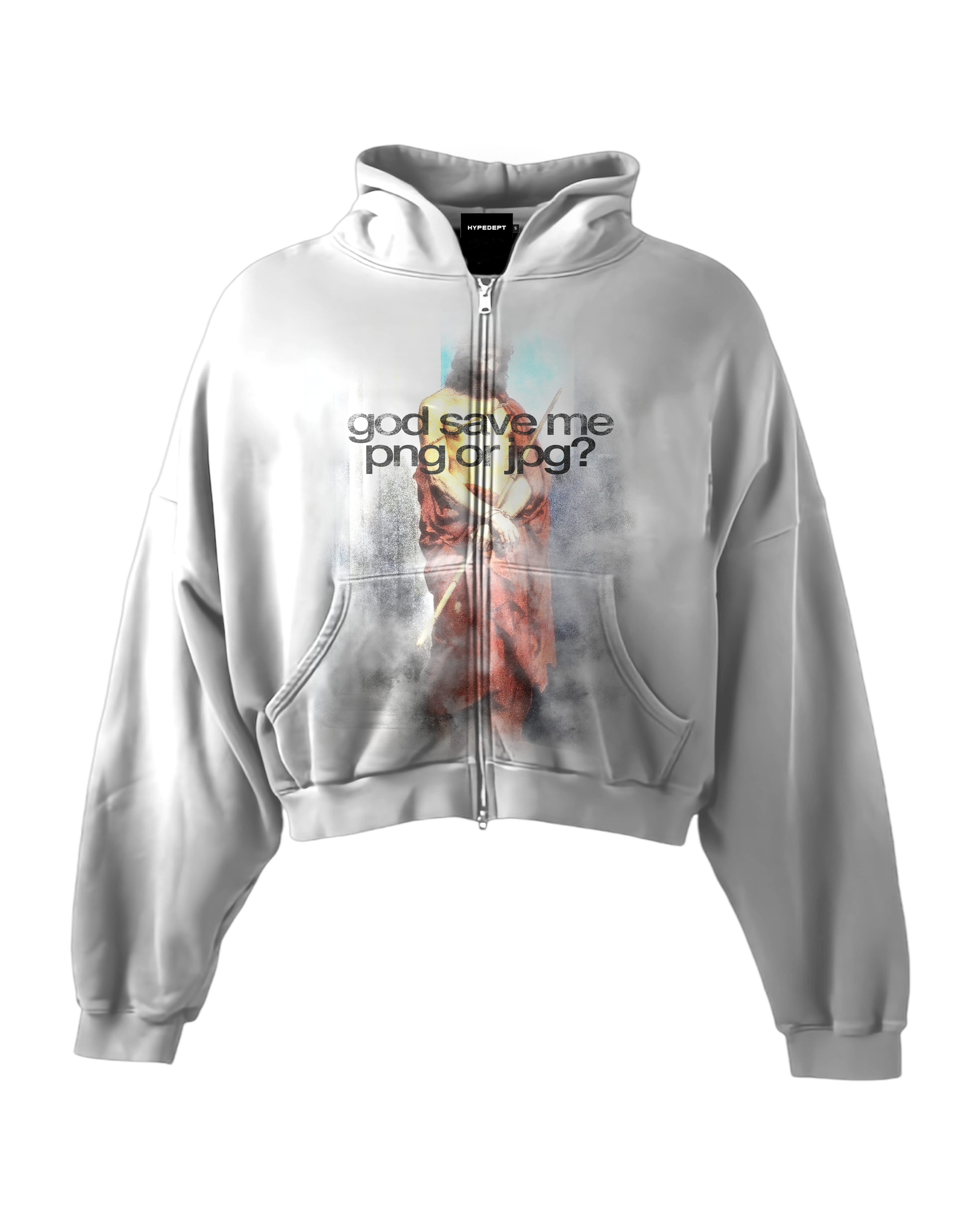 'SAVE ME' HEAVYWEIGHT BOXY ZIPUP HOODIE