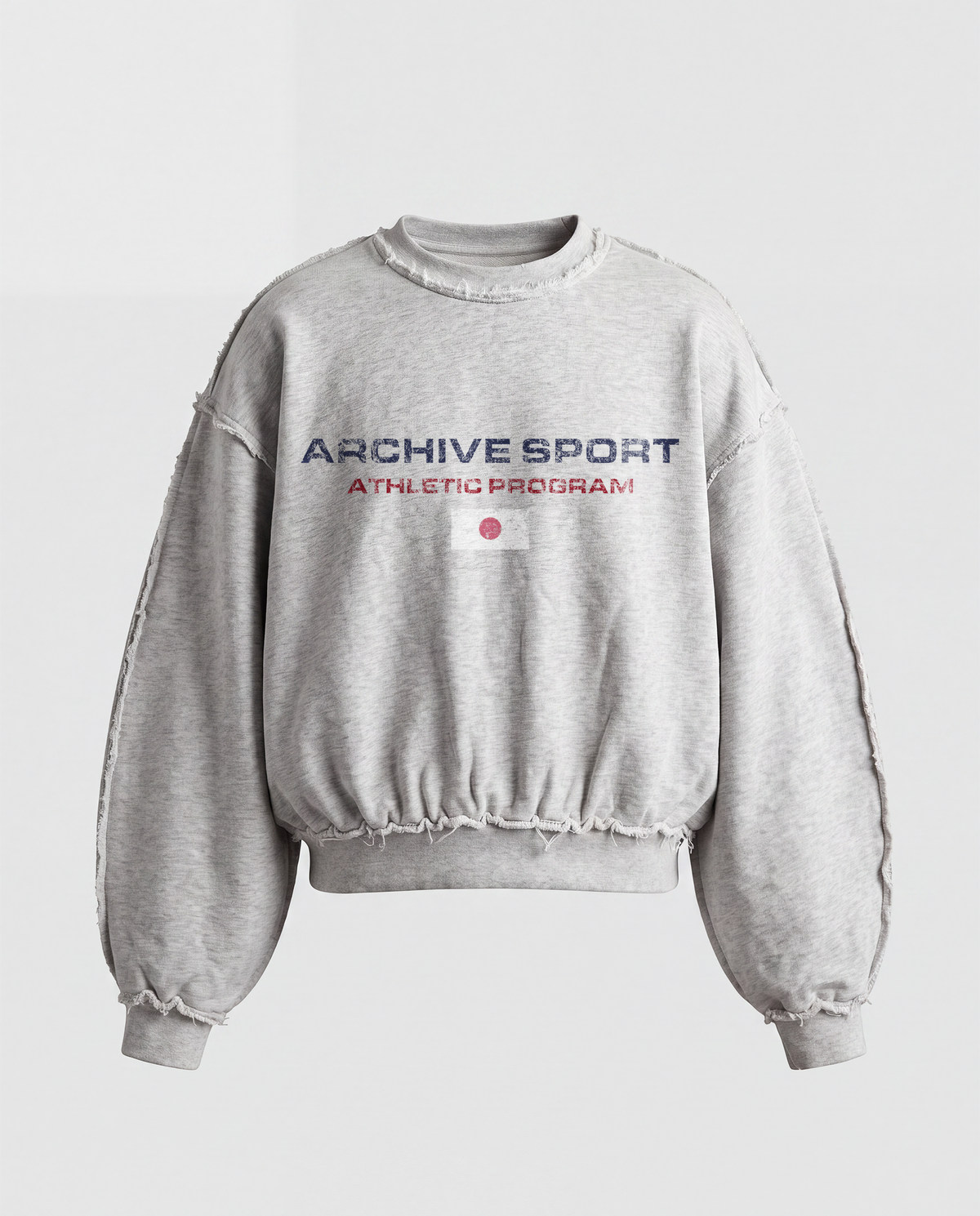 'ARCHIVE SPORT JAPAN' DISTRESSTED CREWNECK SWEATSHIRT