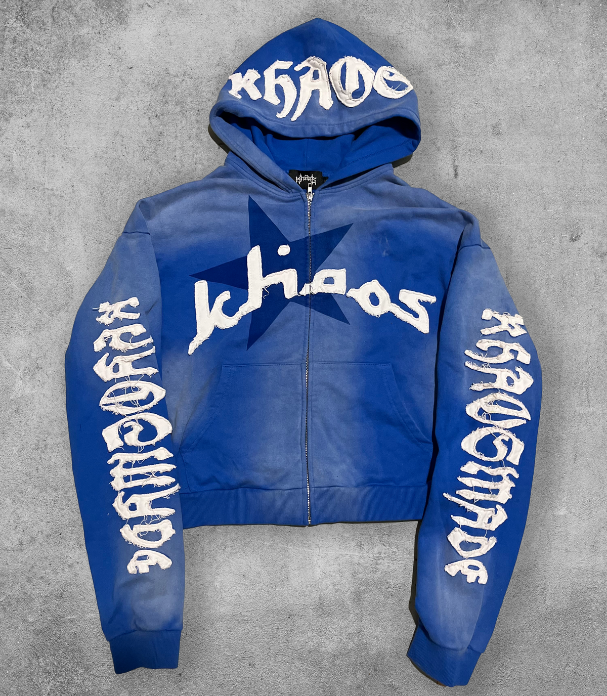 KHAÖS ZIP-UP HOODIE BLUE
