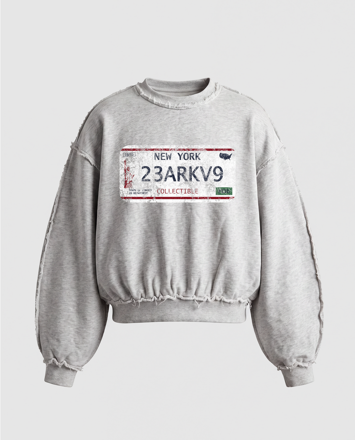 'NY' DISTRESSTED CREWNECK SWEATSHIRT
