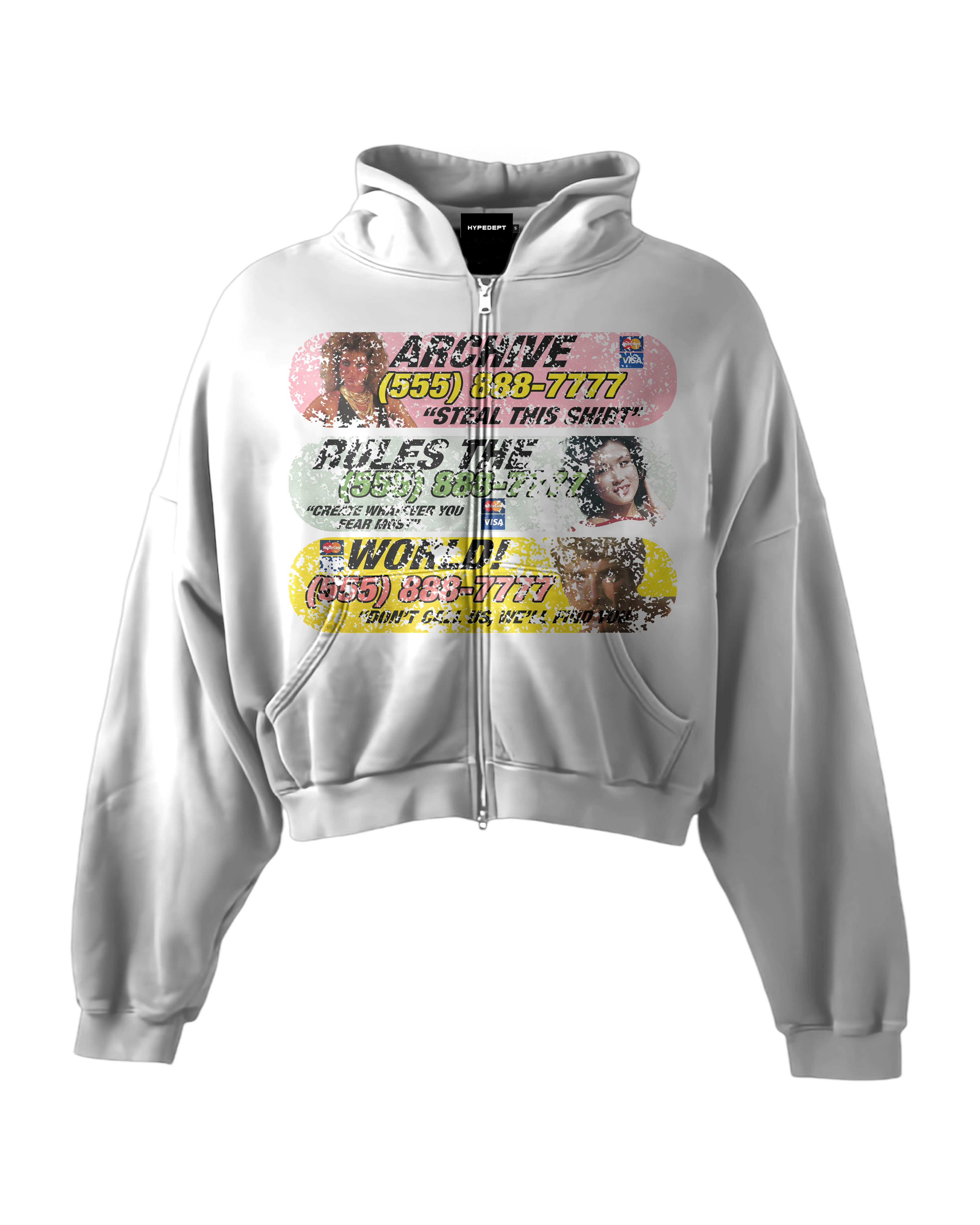 'HOTLINE' HEAVYWEIGHT BOXY ZIPUP HOODIE