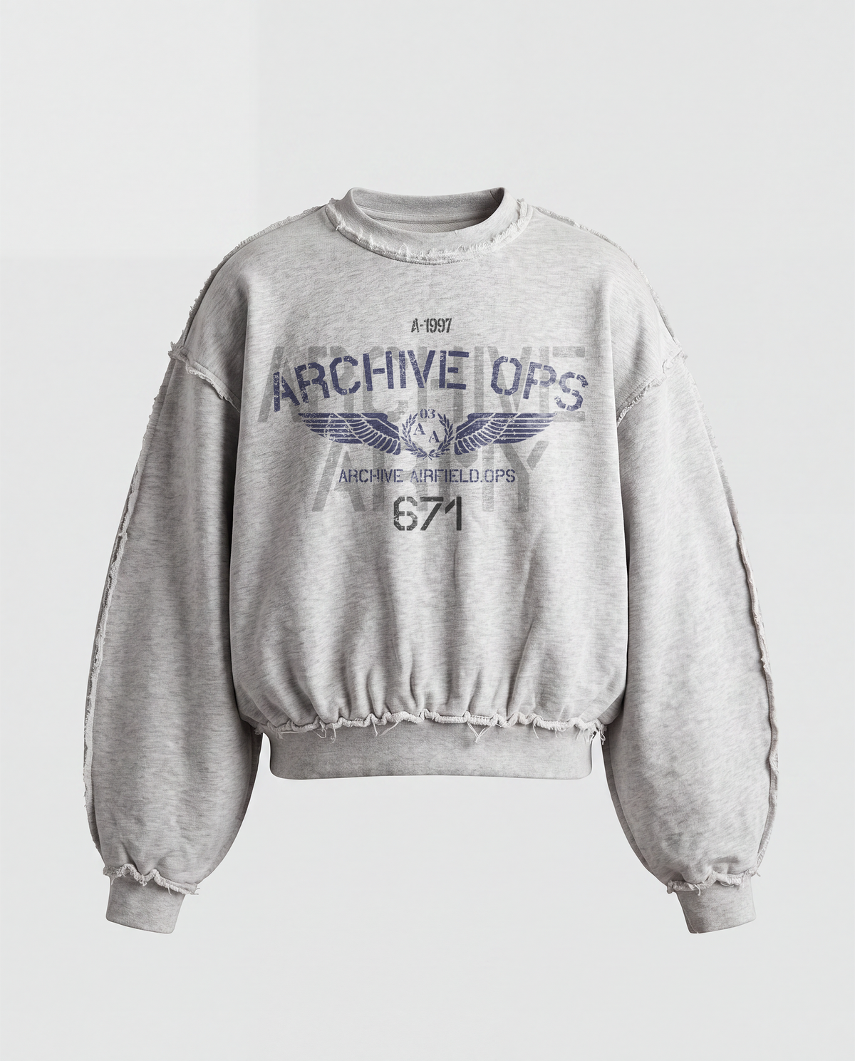 'AIRFORCE' DISTRESSTED CREWNECK SWEATSHIRT