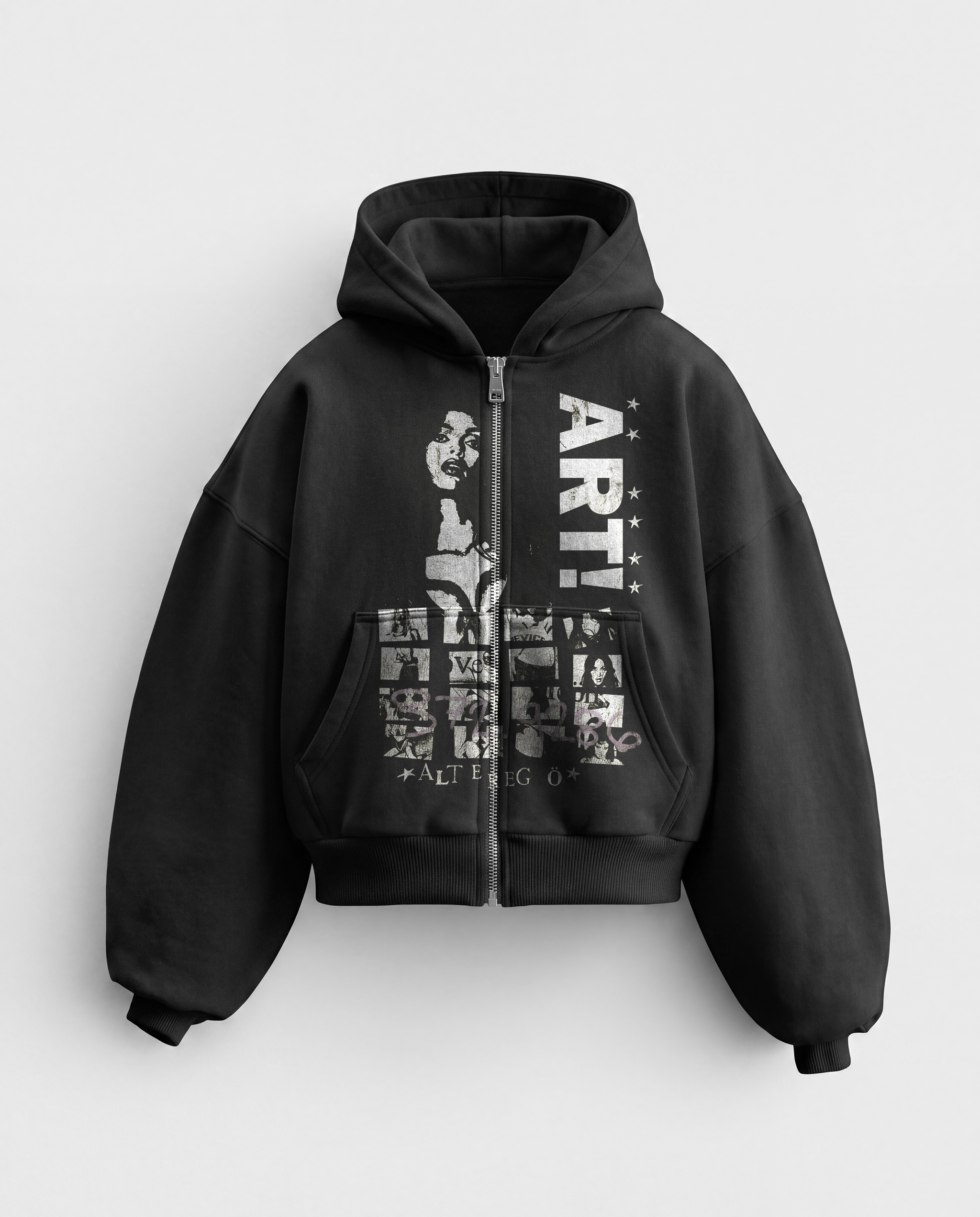 'ART!' HEAVYWEIGHT BOXY ZIPUP HOODIE