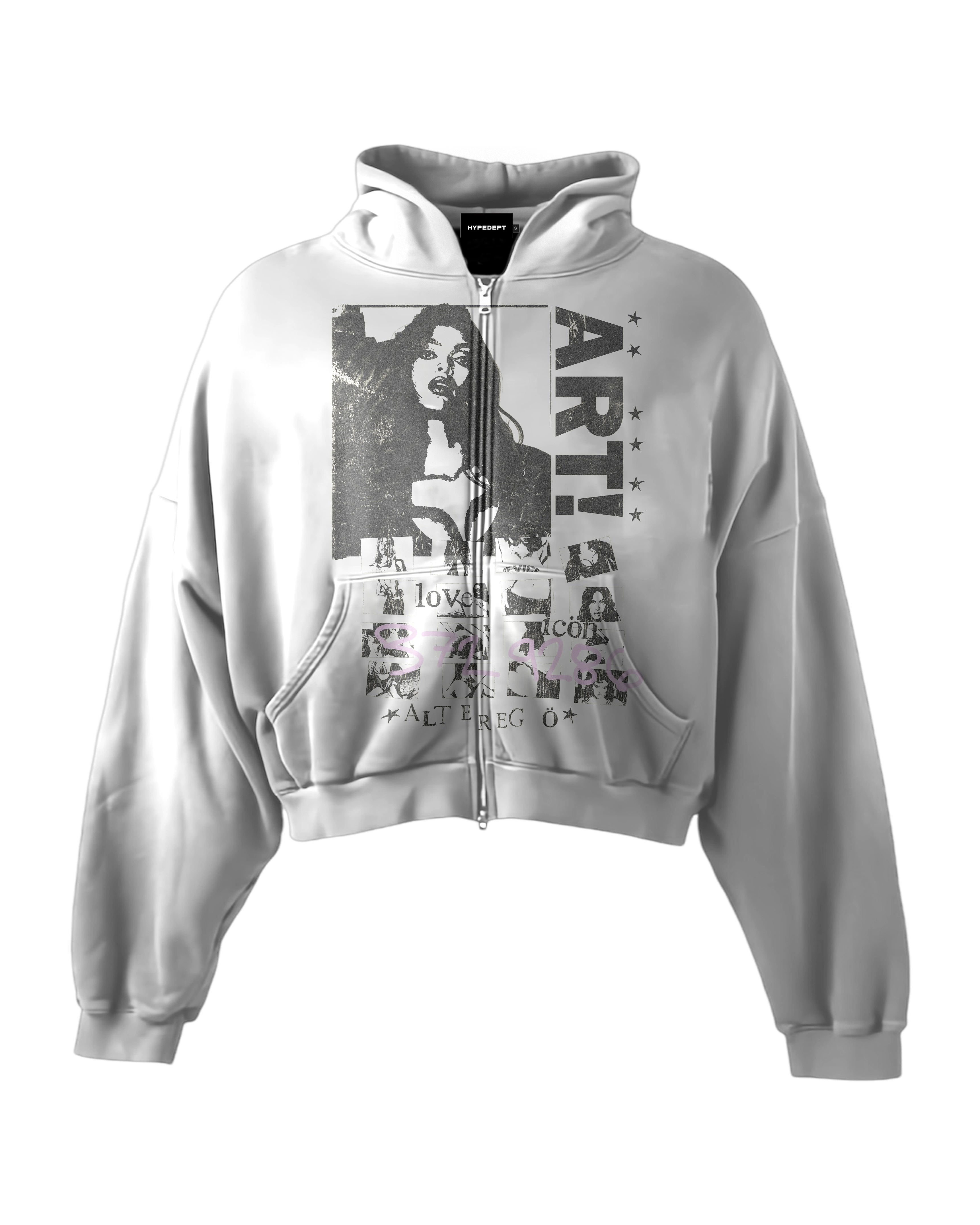 'ART!' HEAVYWEIGHT BOXY ZIPUP HOODIE