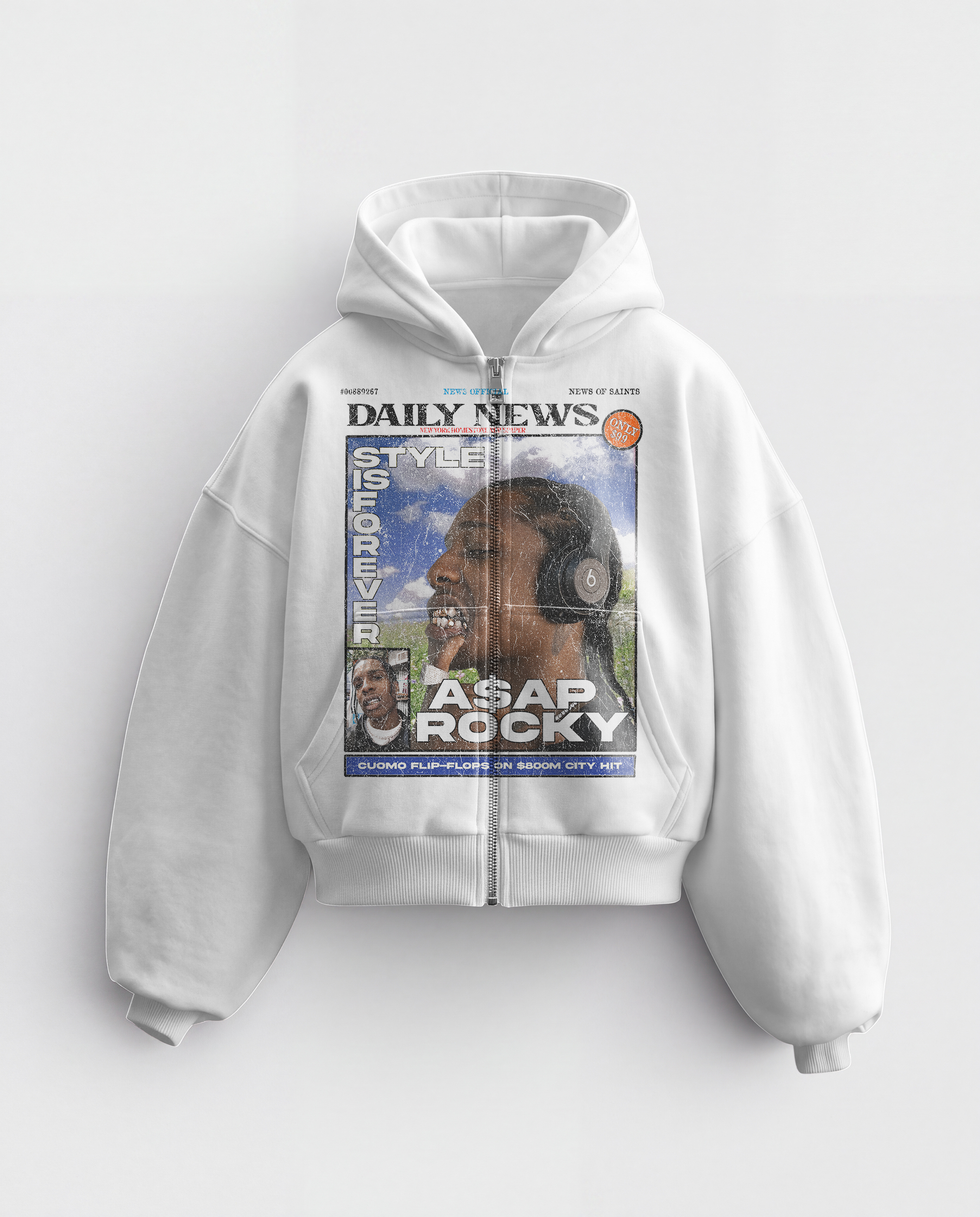 'ROCKY' HEAVYWEIGHT BOXY ZIPUP HOODIE