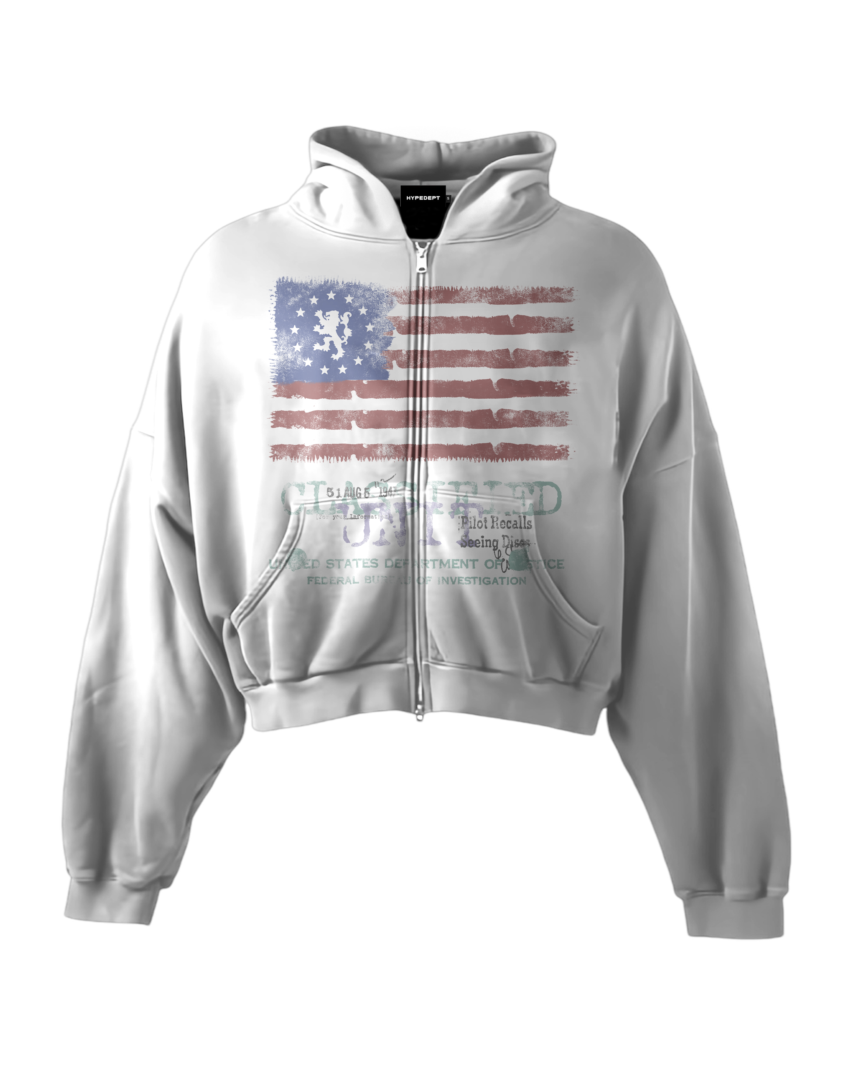 'CLASSIFIED' HEAVYWEIGHT BOXY ZIPUP HOODIE