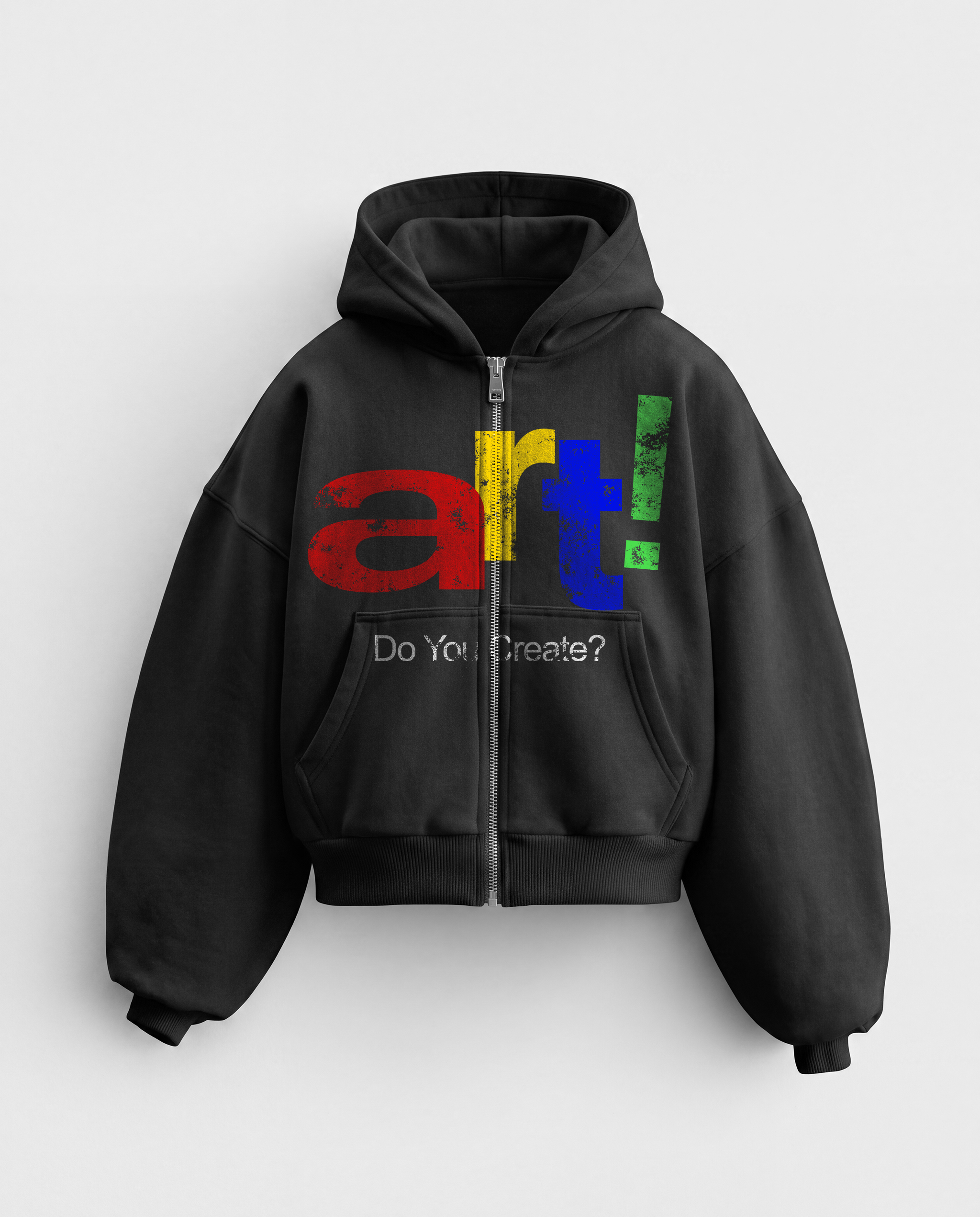 'DO YOU CREATE?' HEAVYWEIGHT BOXY ZIPUP HOODIE