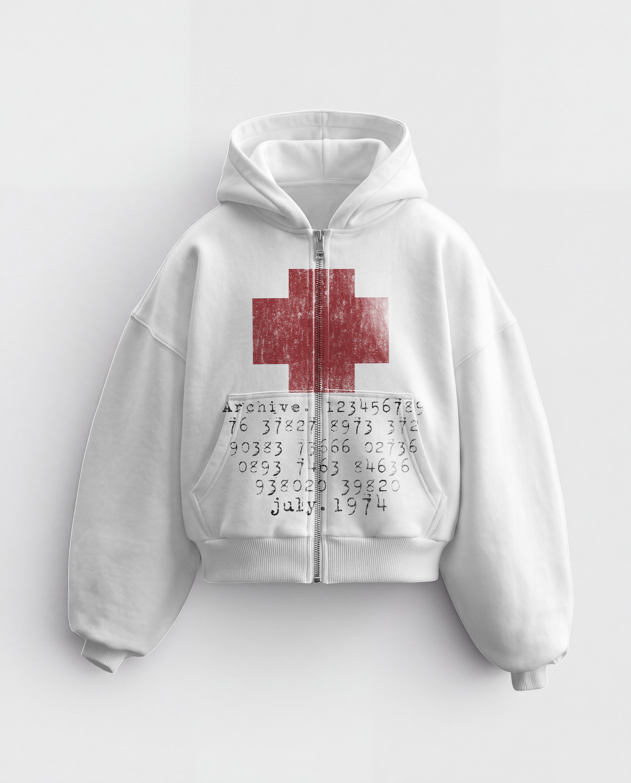 'JULY1974' HEAVYWEIGHT BOXY ZIPUP HOODIE