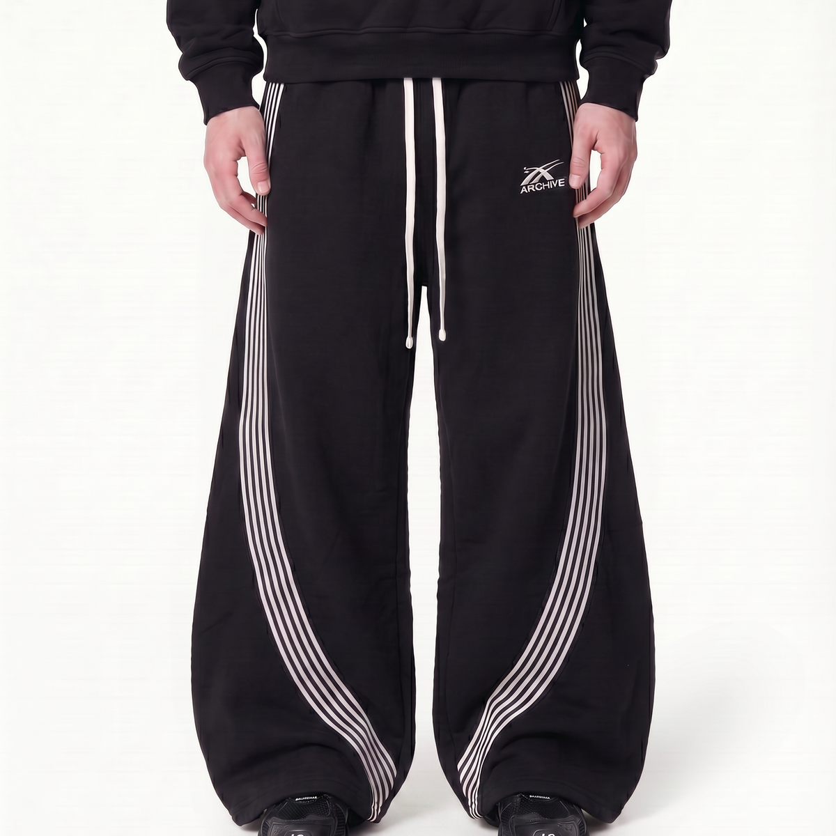 ARCHIVE ESSENTIAL WIDELEG SWEATPANTS BLACK