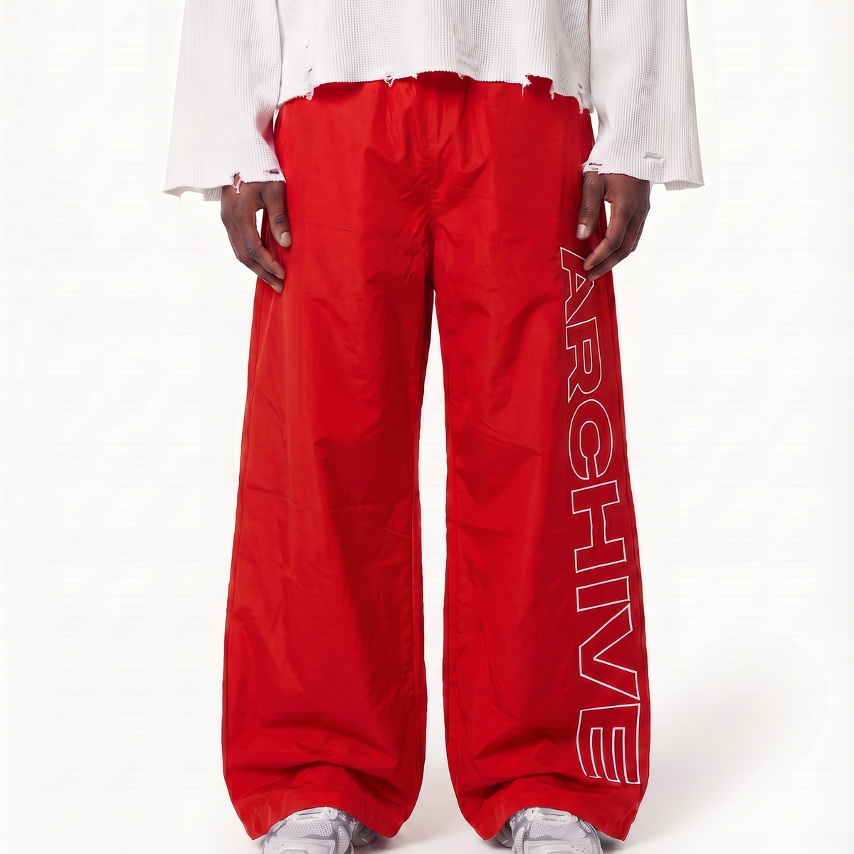 ARCHIVE 'STATEMENT' NYLON PANTS - RED