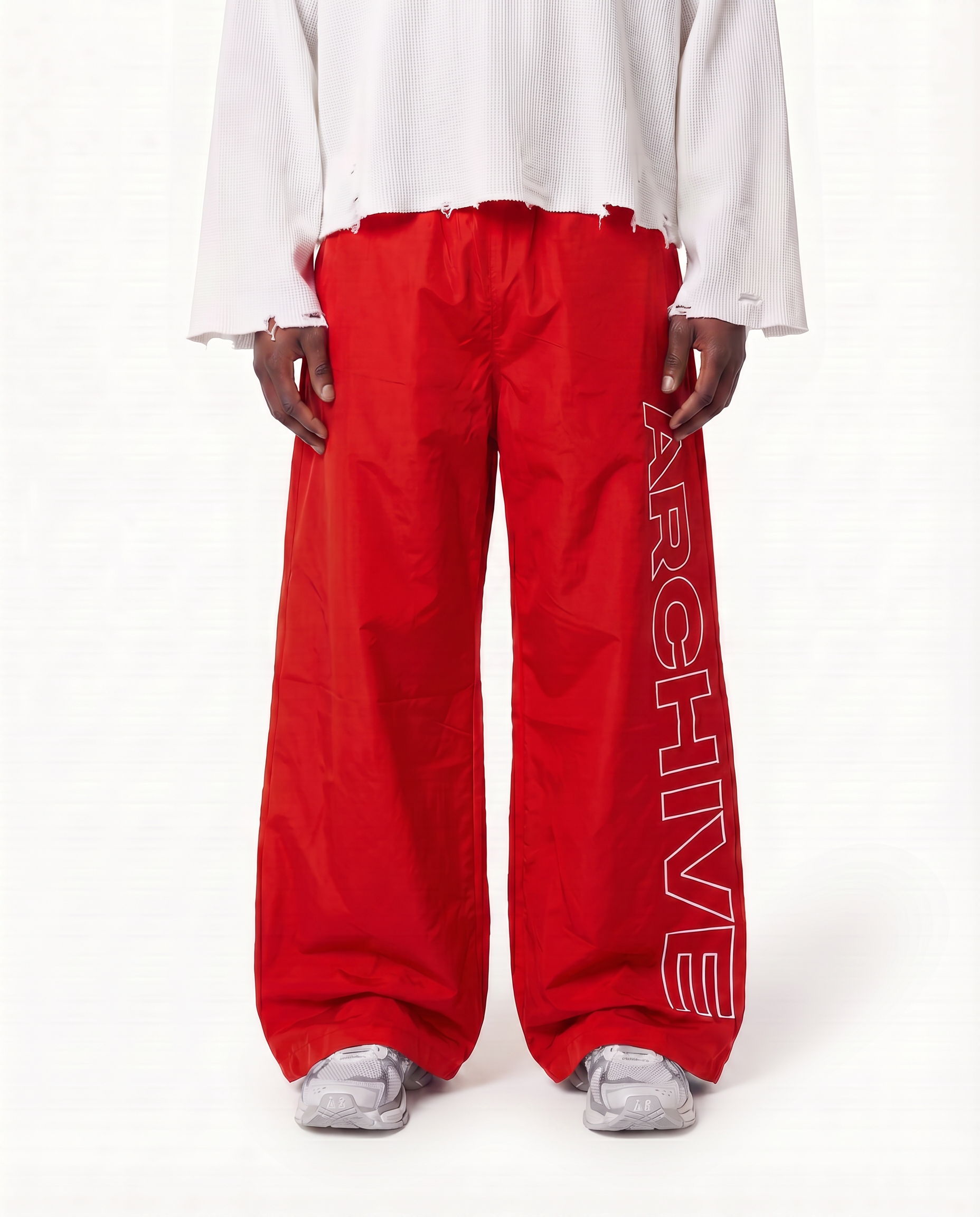 ARCHIVE 'STATEMENT' NYLON PANTS - RED
