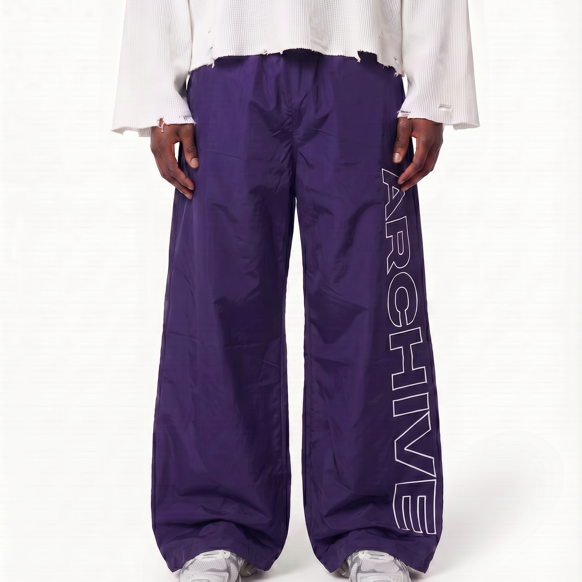 ARCHIVE 'STATEMENT' NYLON PANTS - PURPLE