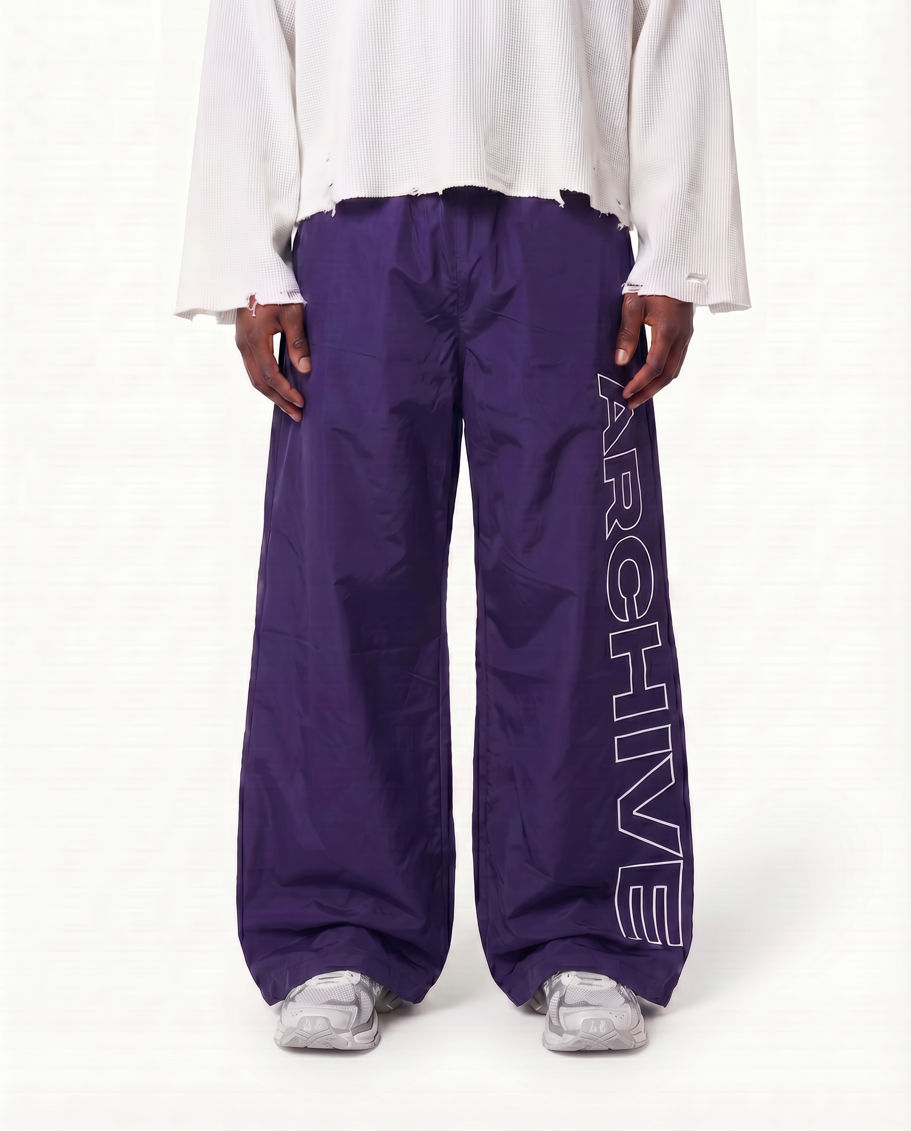 ARCHIVE 'STATEMENT' NYLON PANTS - PURPLE