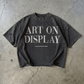 "ART ON DISPLAY" RHINESTONE DISTRESSTED TEE