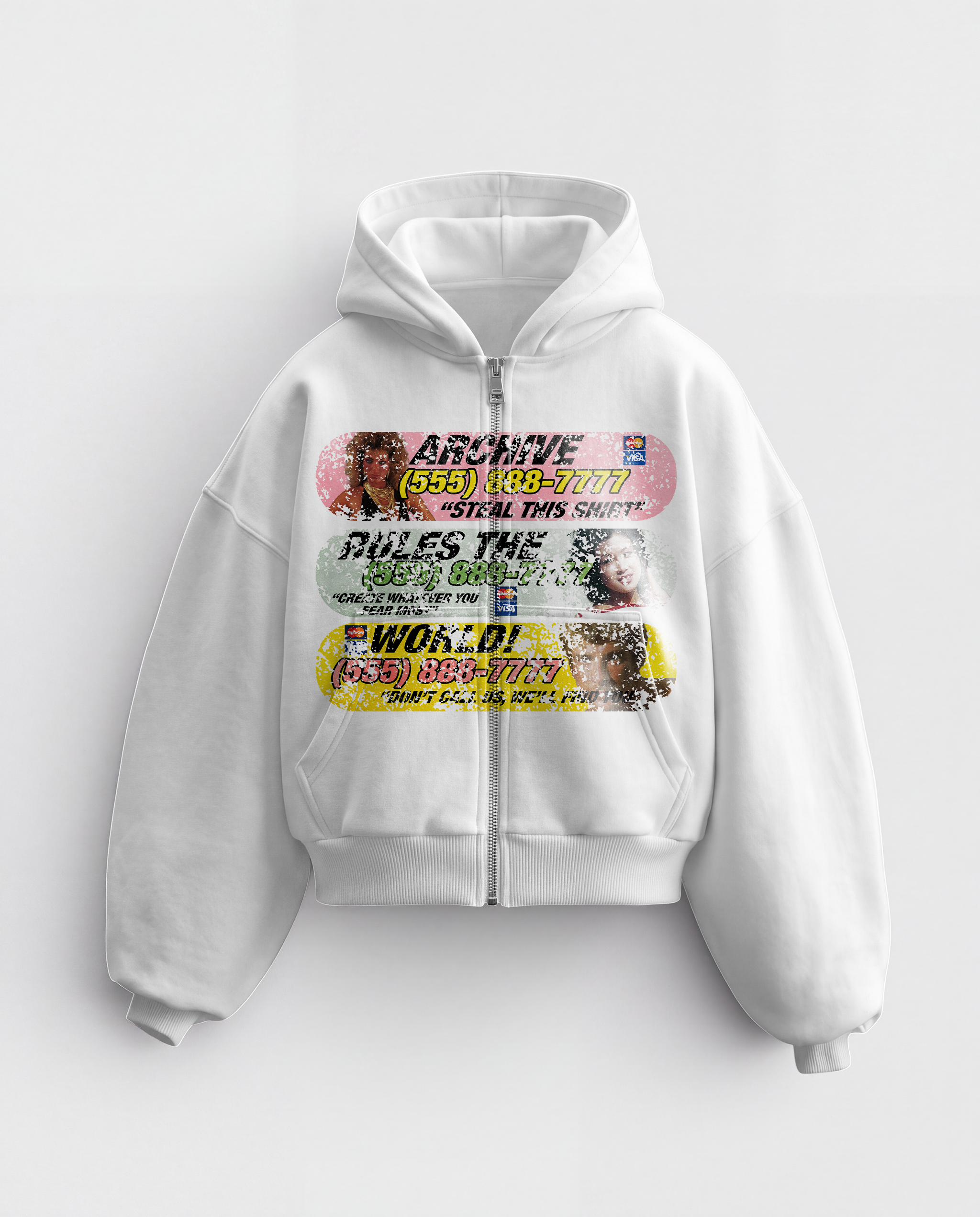 'HOTLINE' HEAVYWEIGHT BOXY ZIPUP HOODIE