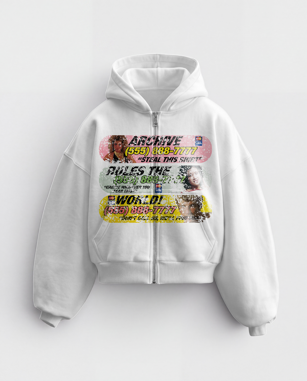 'HOTLINE' HEAVYWEIGHT BOXY ZIPUP HOODIE