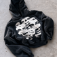 'DISTORTION' 500G HEAVYWEIGHT HOODIE — Black — additional product view