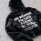 'NO WEAPON FORMED' HEAVYWEIGHT BOXY ZIPUP HOODIE — Black — additional product view
