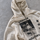 'SILENCE SPEAKS VOLUMES' HEAVYWEIGHT BOXY ZIPUP HOODIE — Tan — additional product view
