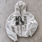 'ART!' HEAVYWEIGHT BOXY ZIPUP HOODIE — White — additional product view