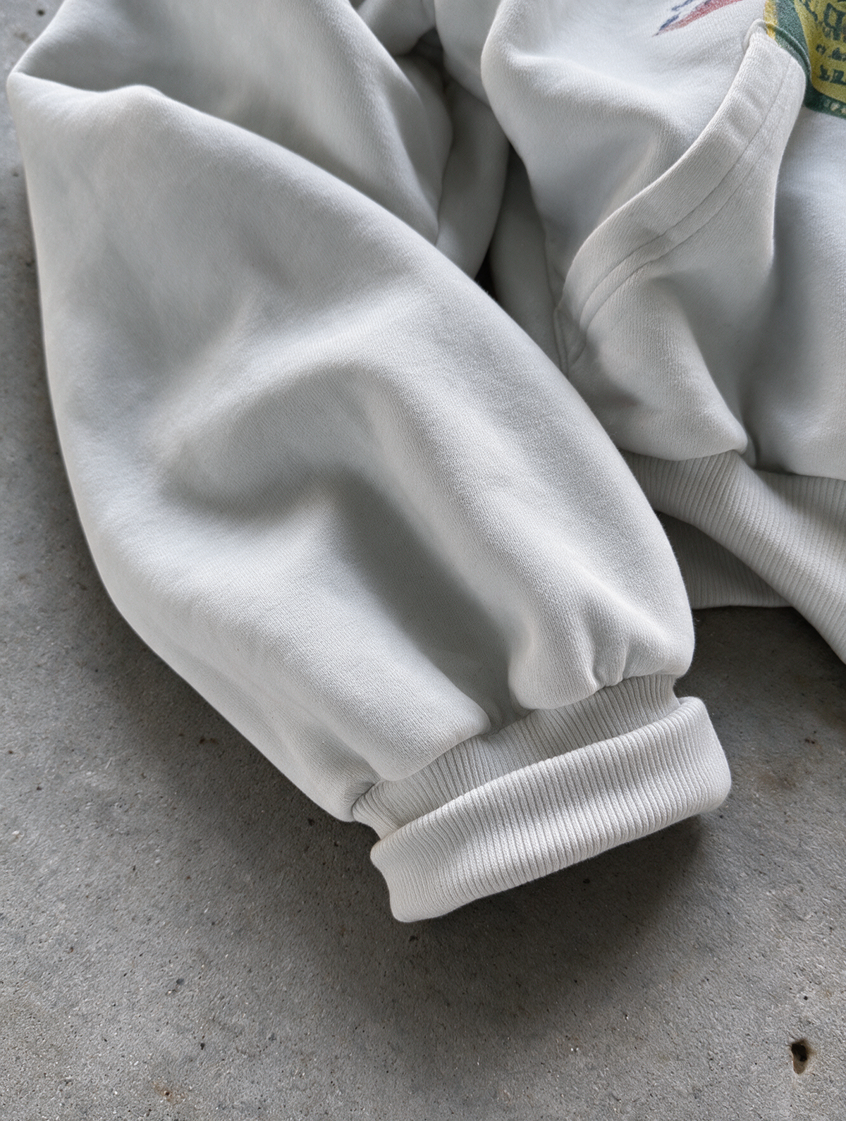 'STAMPS' HEAVYWEIGHT BOXY ZIPUP HOODIE — White — additional product view